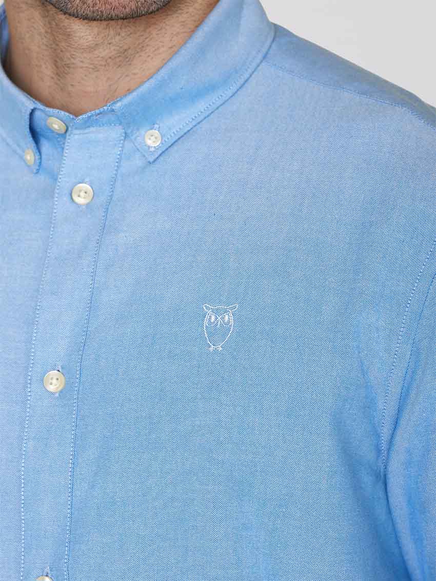 Knowledge Cotton Apparel HARALD Small Owl Oxford Regular Fit Shirt Lapis Blue XL