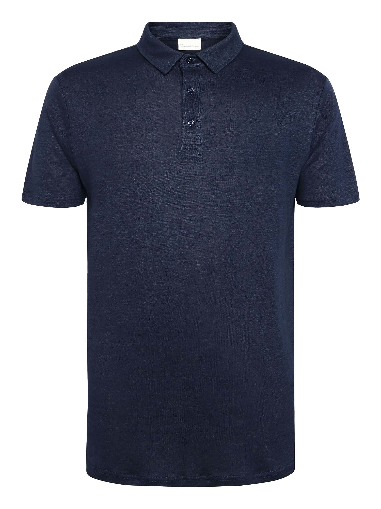 Knowledge Cotton Apparel Organic Linen Polo Total Eclipse S