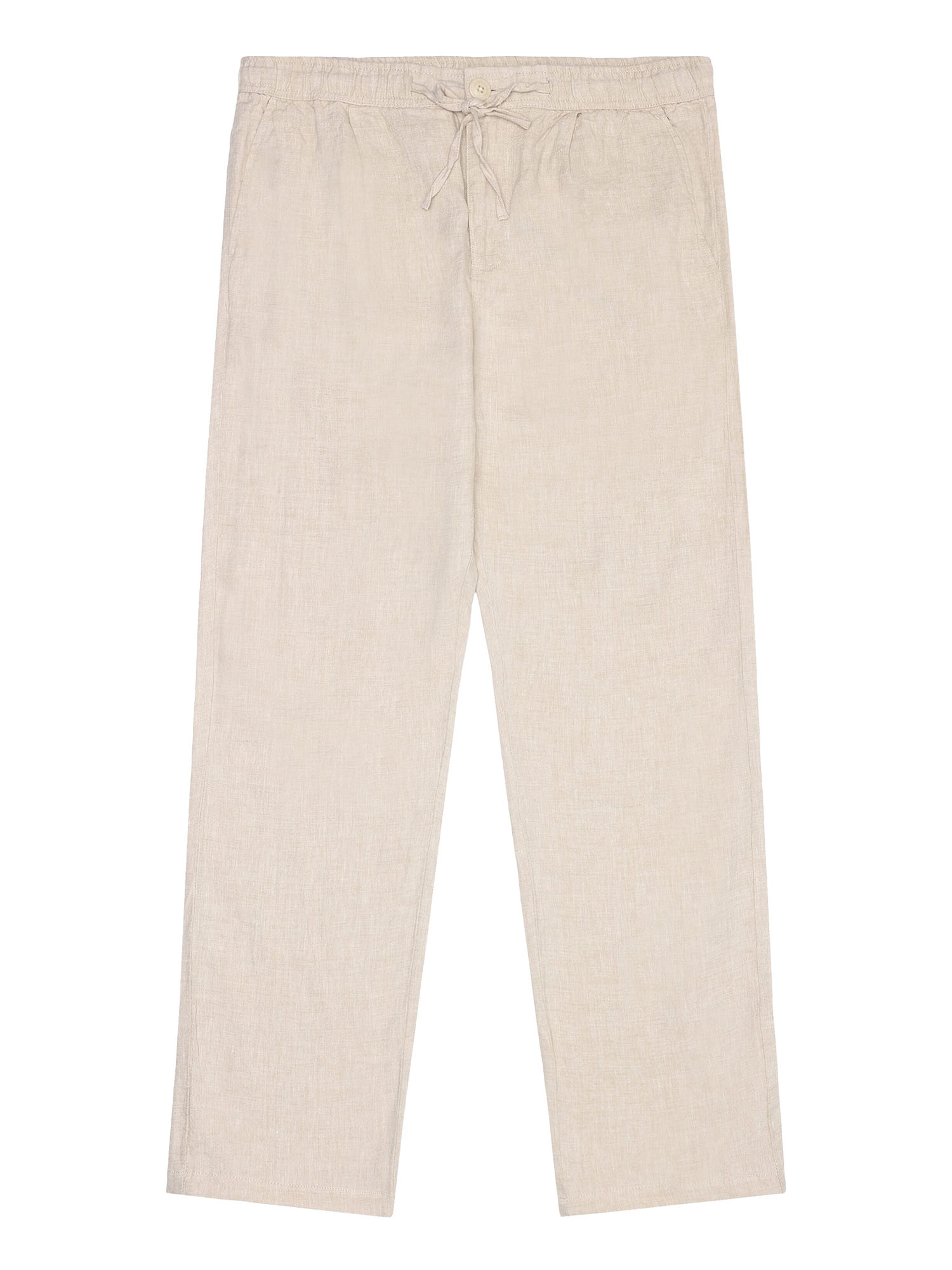 Knowledge Cotton Apparel FIG loose linen pants Yarndyed - Light feather gray S