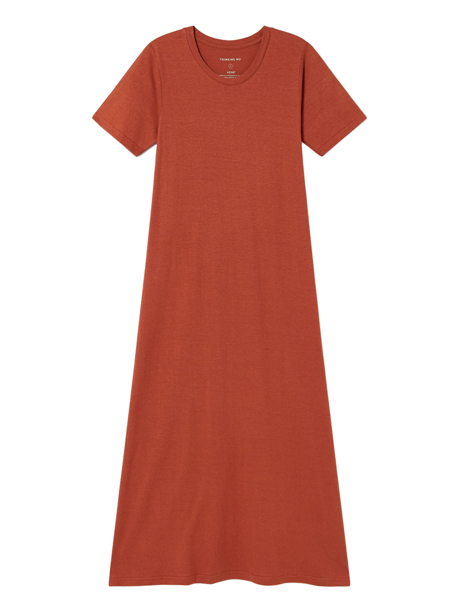 Thinking MU Hemp Oueme Dress Clay Red XL