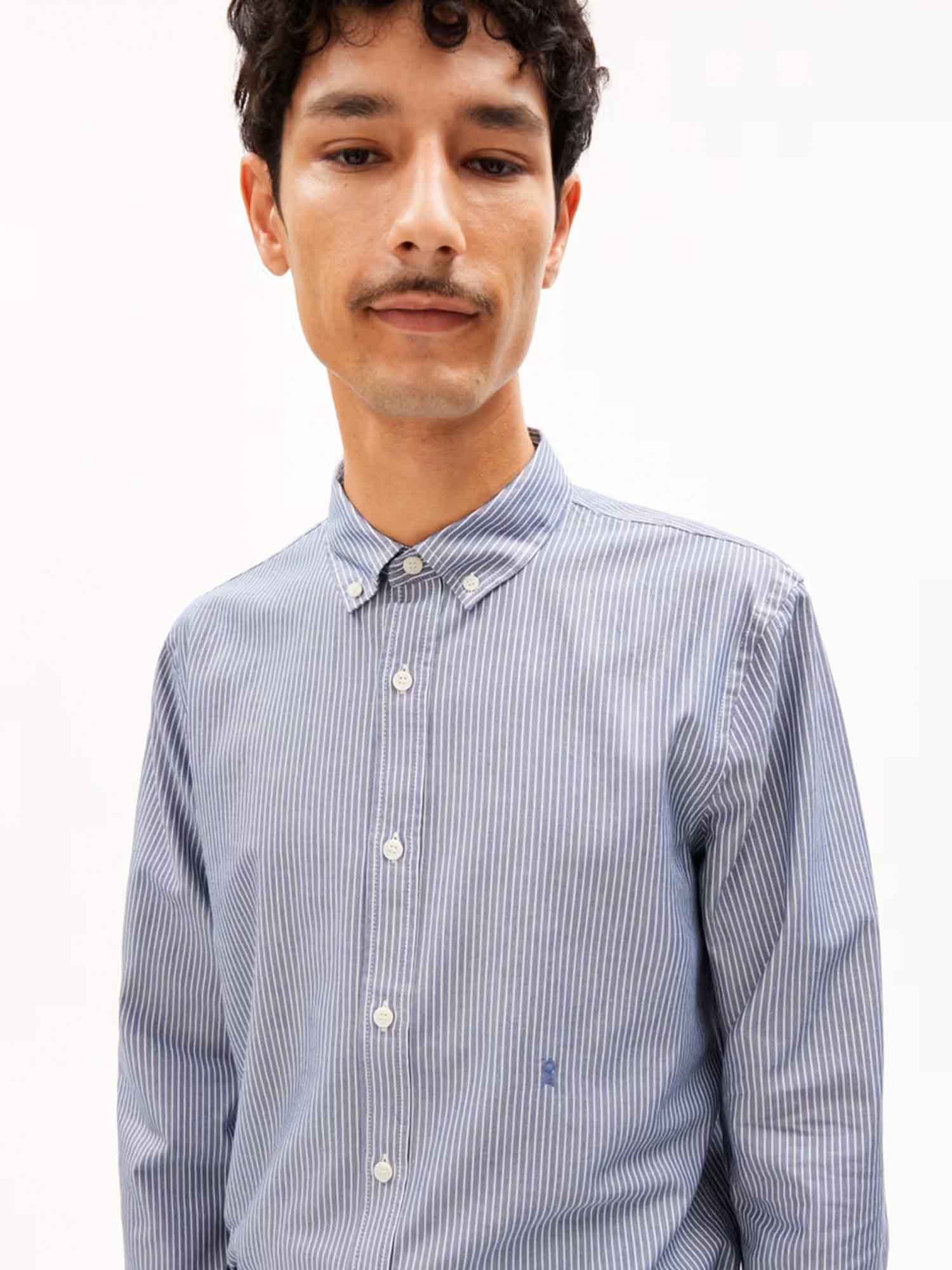 ARMEDANGELS Quaasa Stripes White - Faded Indigo XL