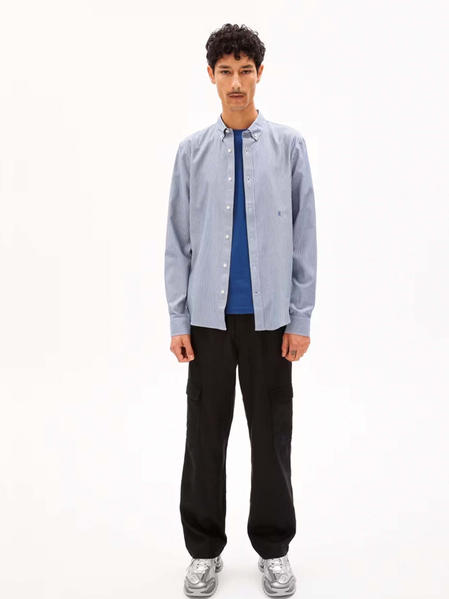 ARMEDANGELS Quaasa Stripes White - Faded Indigo XL