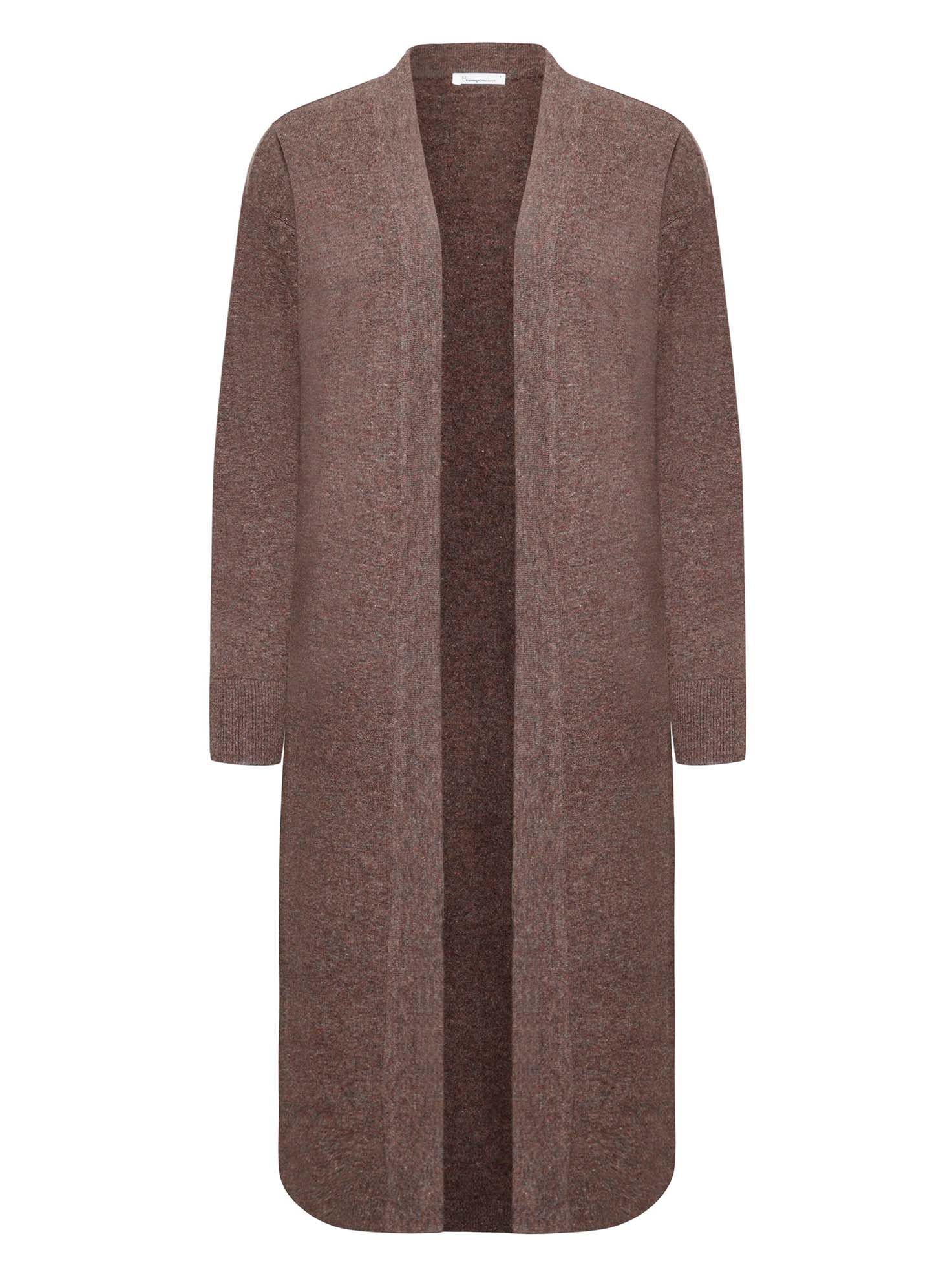Knowledge Cotton Apparel Lambswool Long Cardigan Demitasse XS