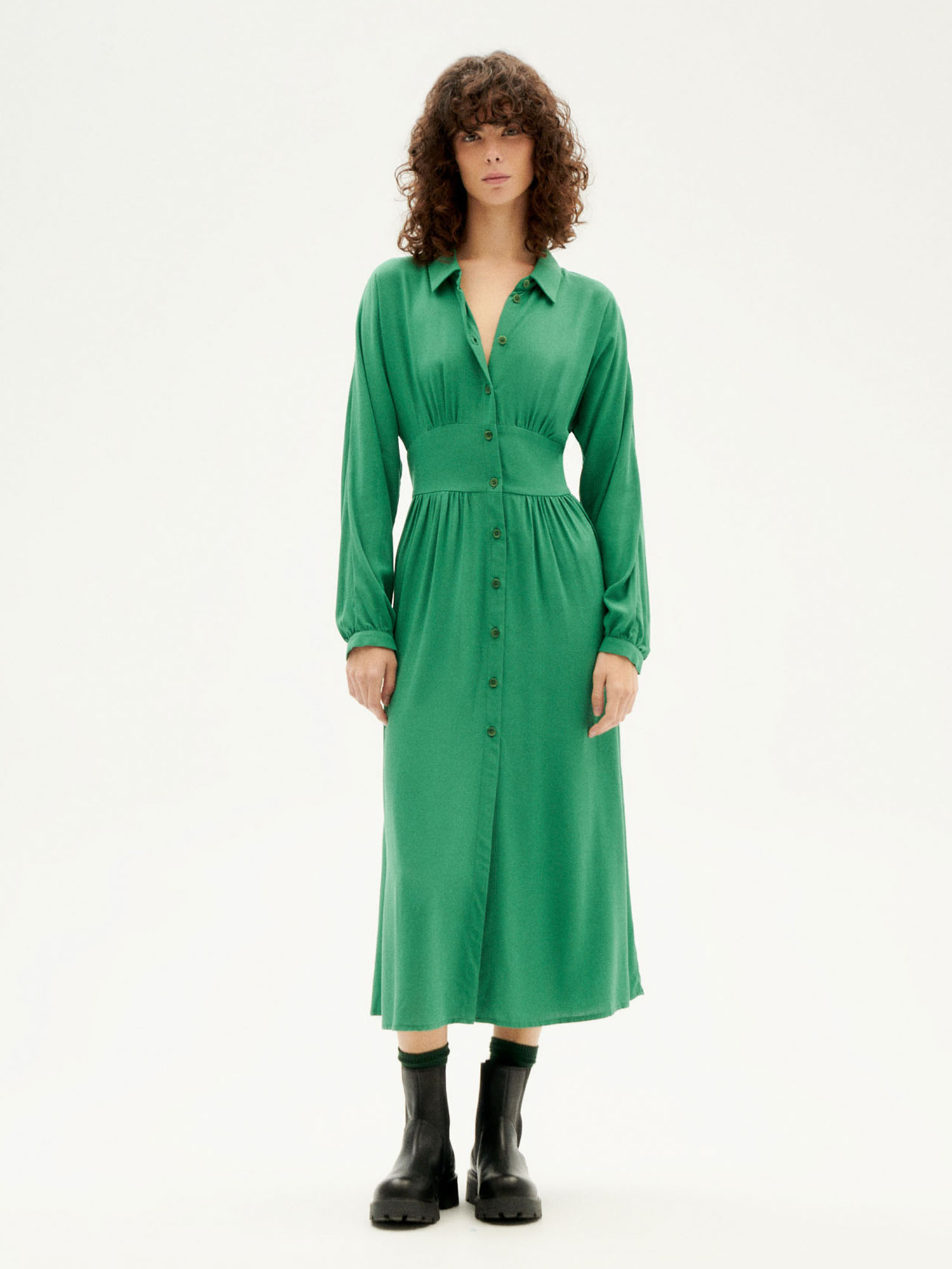 Thinking MU Gabriela Dress Clover Green L