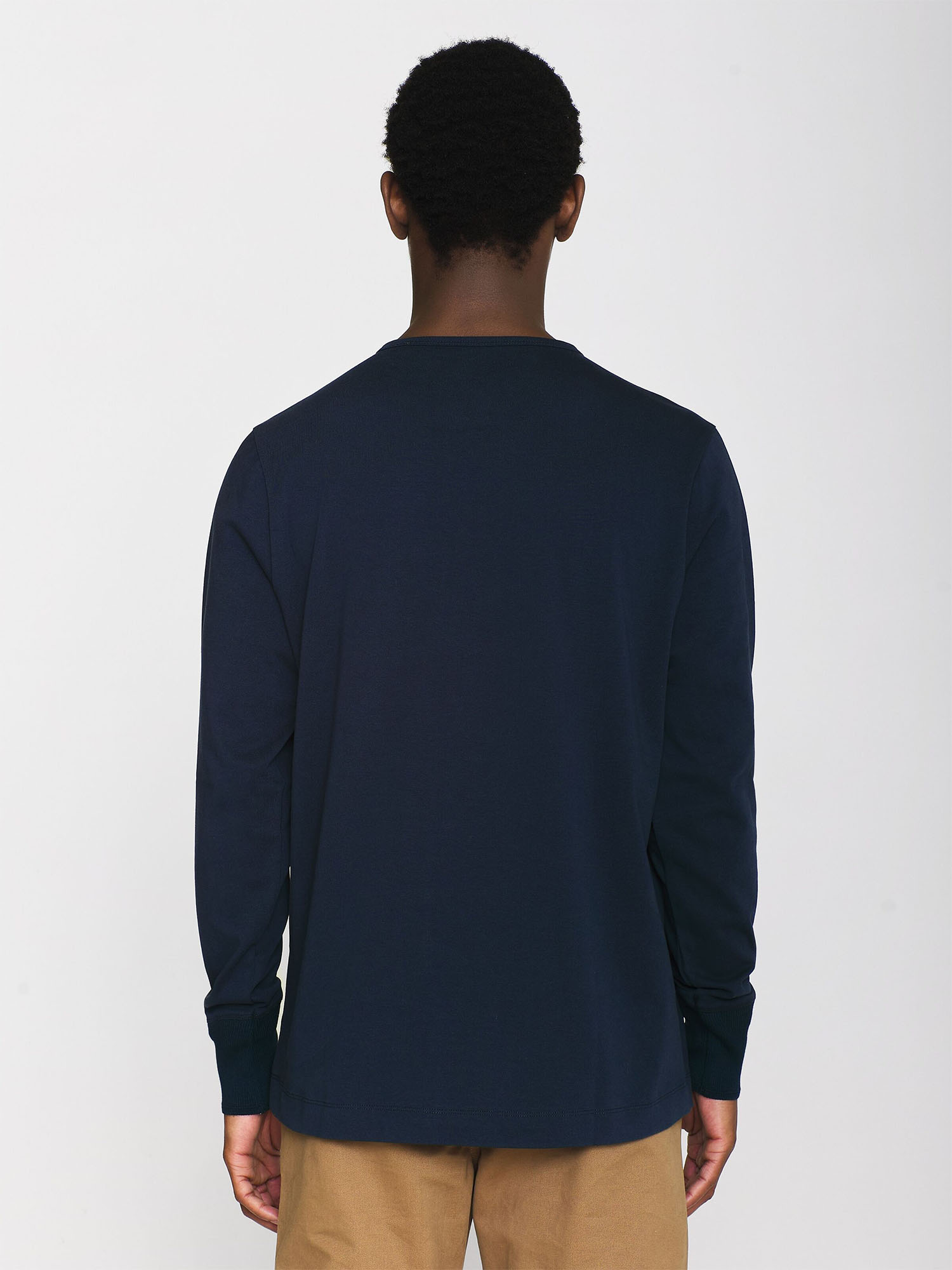 Knowledge Cotton Apparel BO Longsleeve Henley Total Eclipse XL