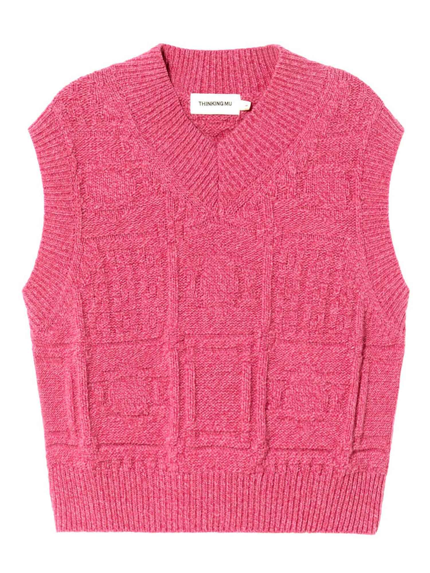 Thinking MU Links Mica Knitted Vest Pink XS