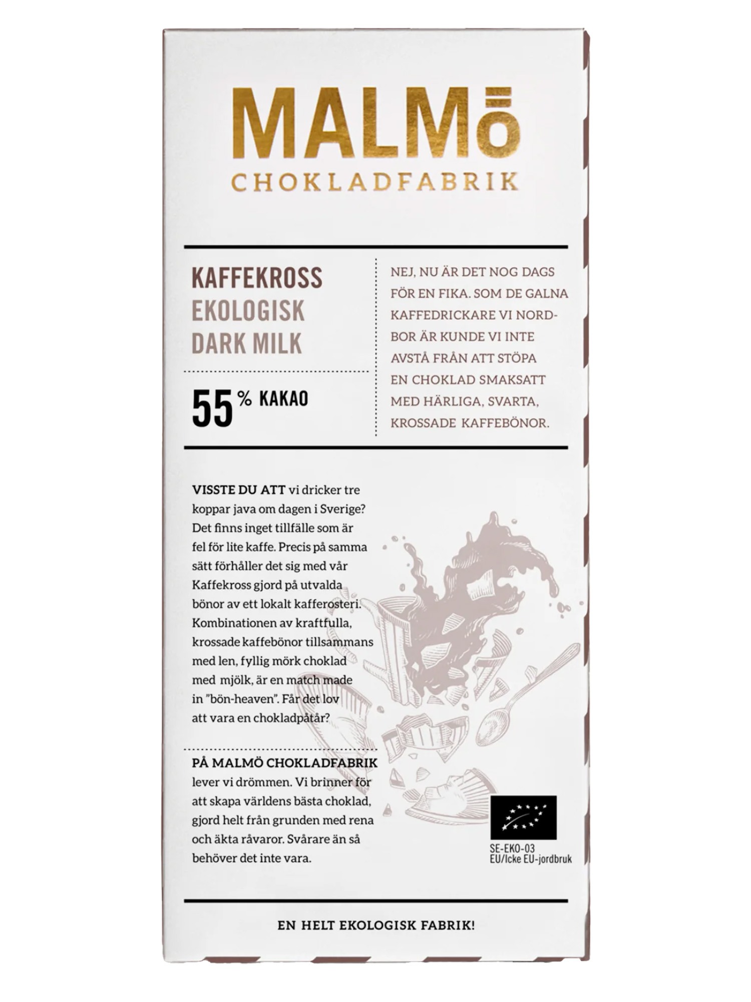 Malmö Chokladfabrik Tafel 100g Kaffekross/Kaffeemühle
