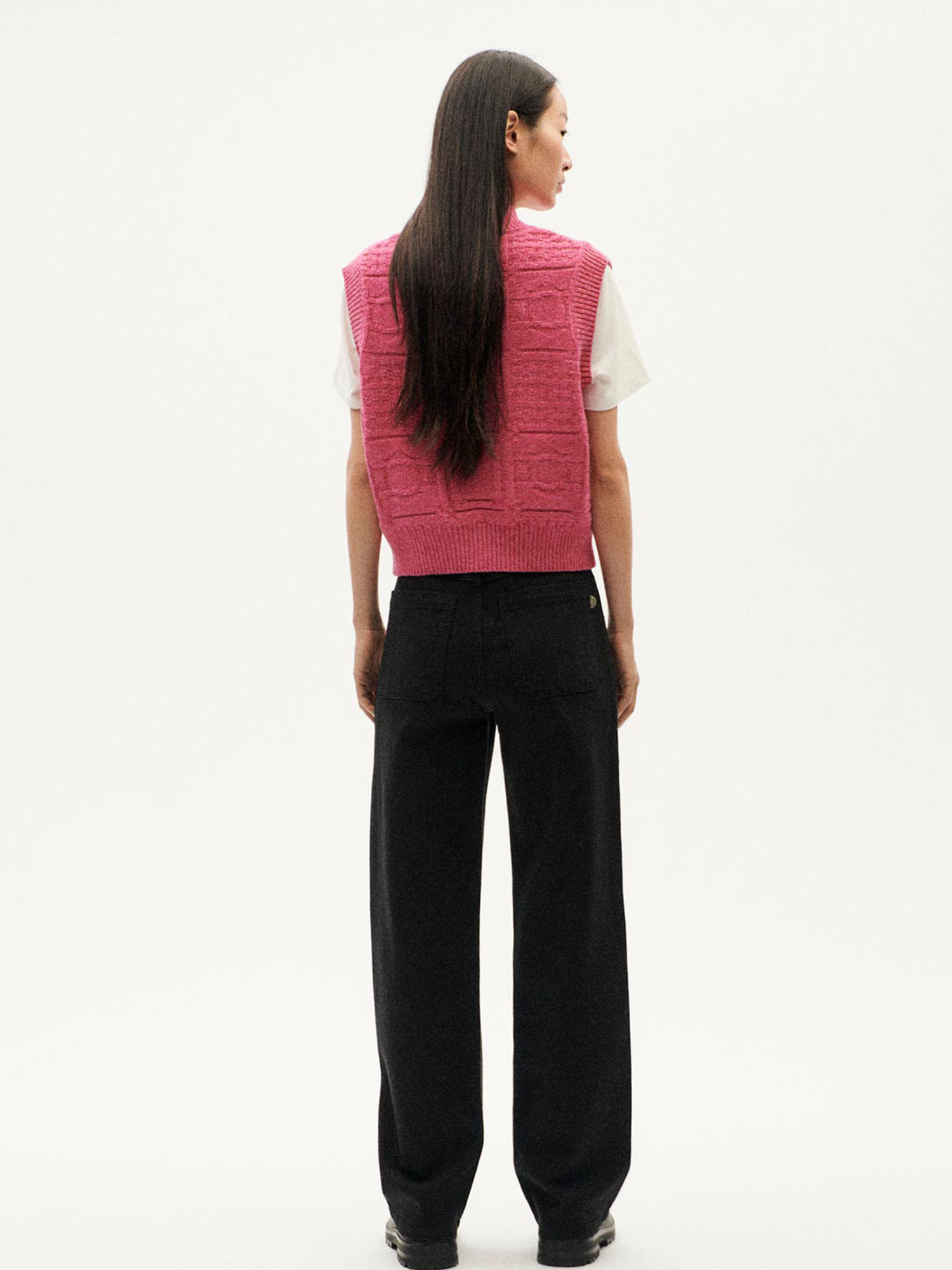 Thinking MU Links Mica Knitted Vest Pink XS