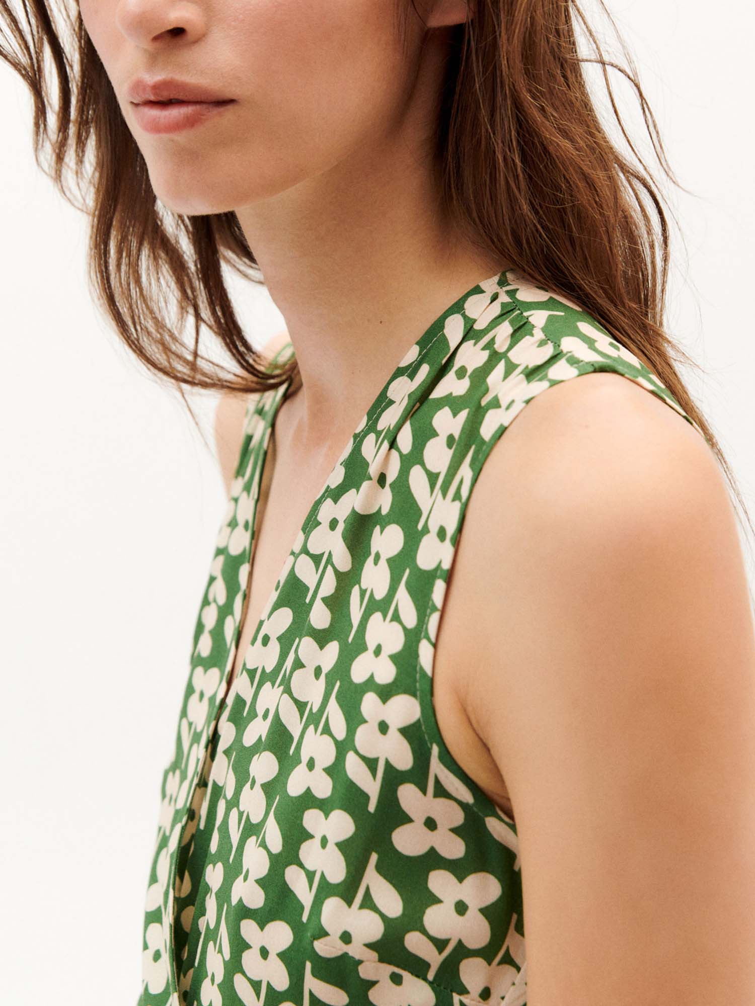 Thinking MU Amapola Dress Green Flower L