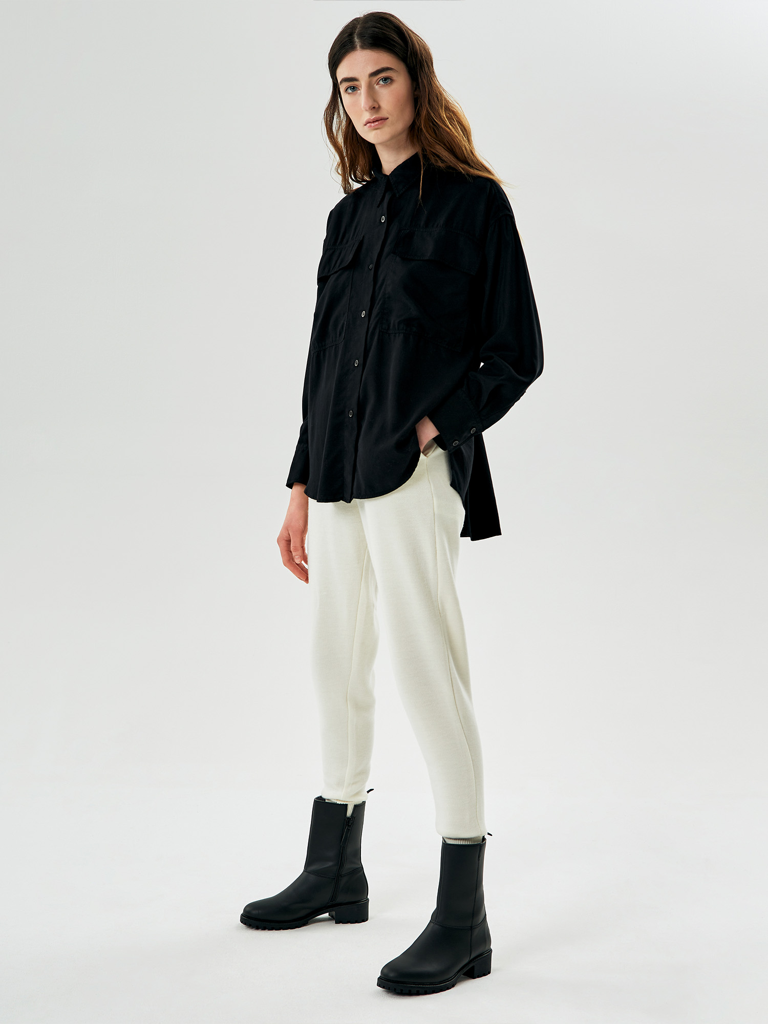 NINE TO FIVE Long Shirt #glenn Black M