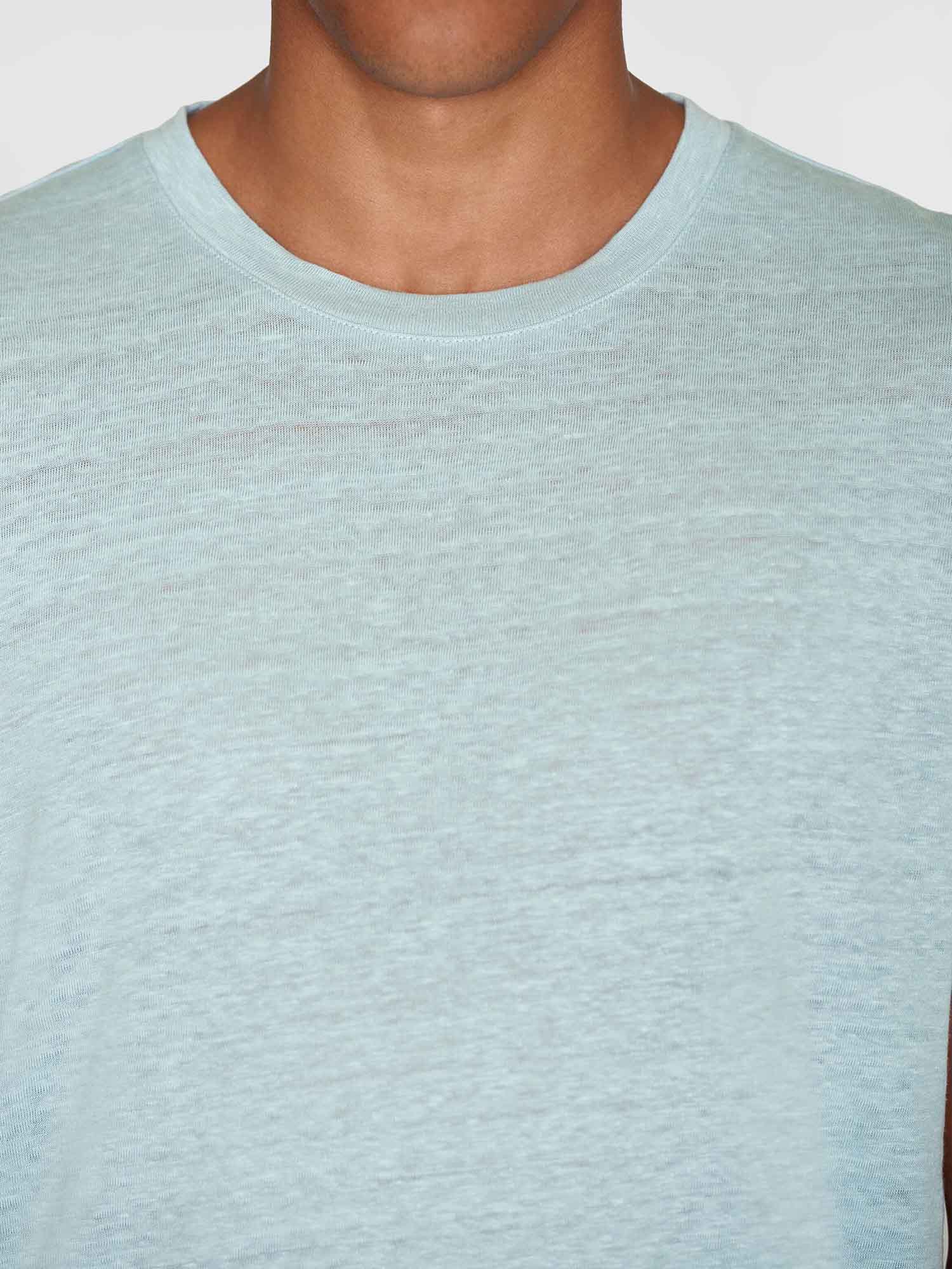Knowledge Cotton Apparel Linen T-Shirt Gray Mist XL