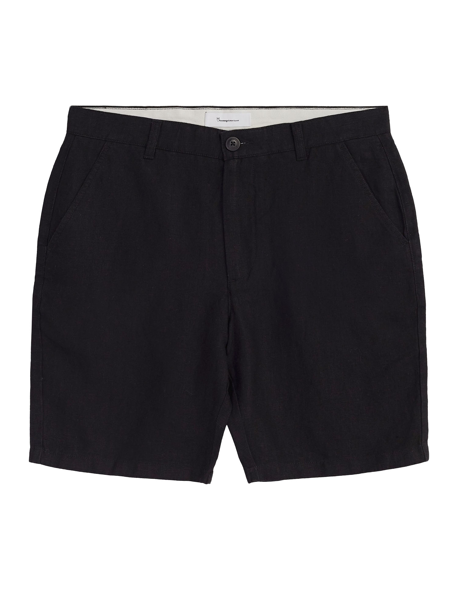 Knowledge Cotton Apparel CHUCK Regular Linen Shorts Black Jet 36