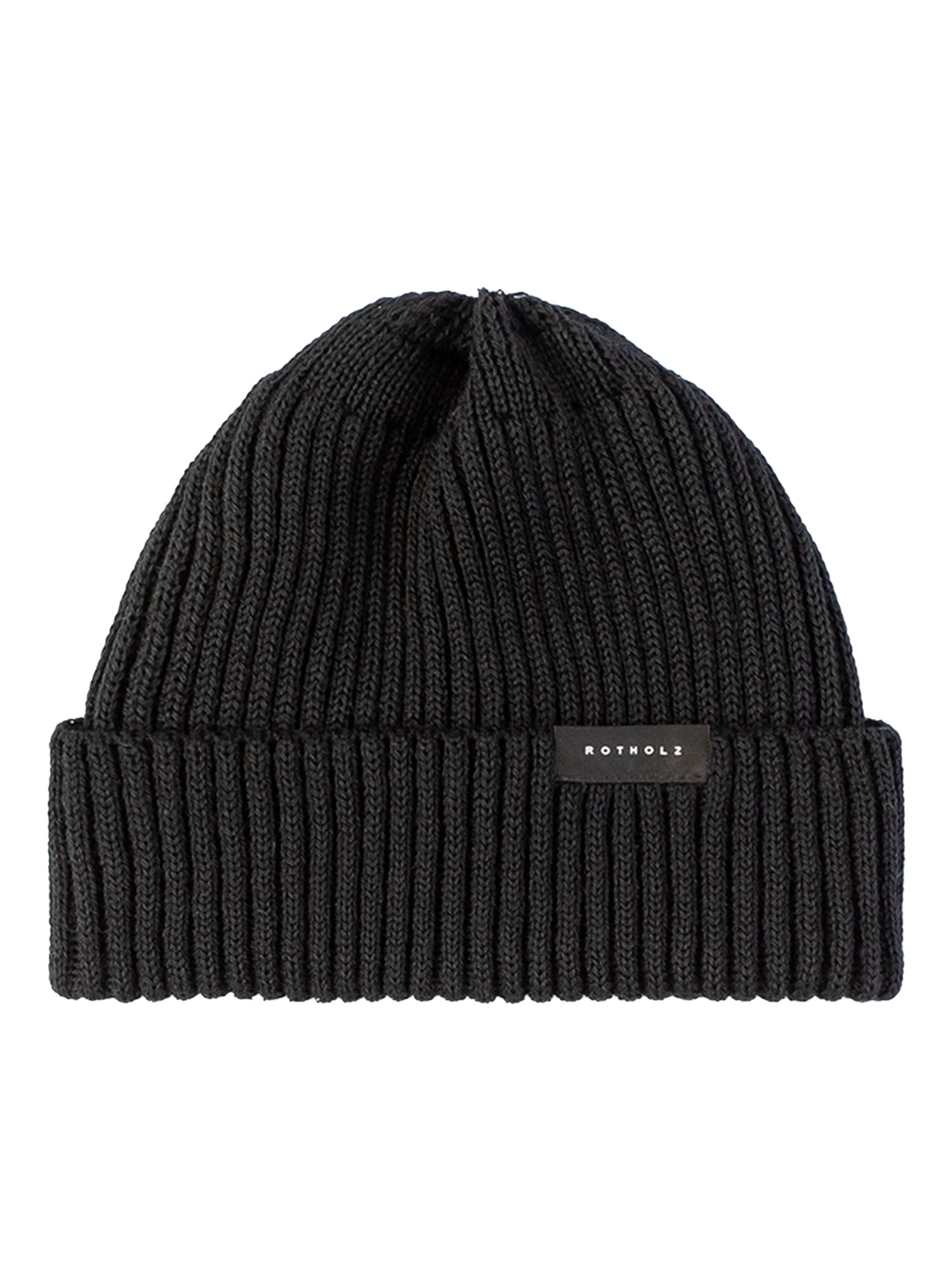 Rotholz Short Ribbed Merino Beanie Black Onesize