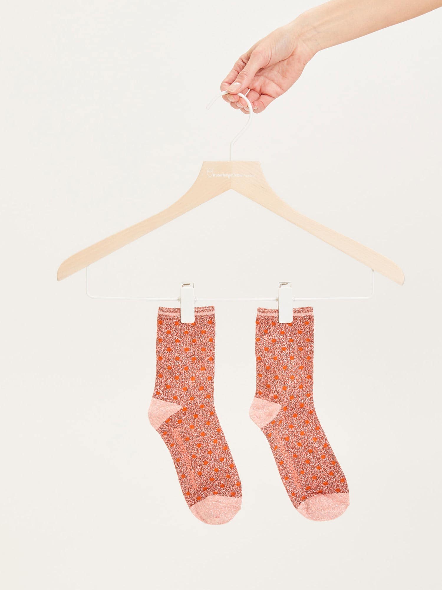 Knowledge Cotton Apparel Lurex glitter dot socks arabian spice 39-42