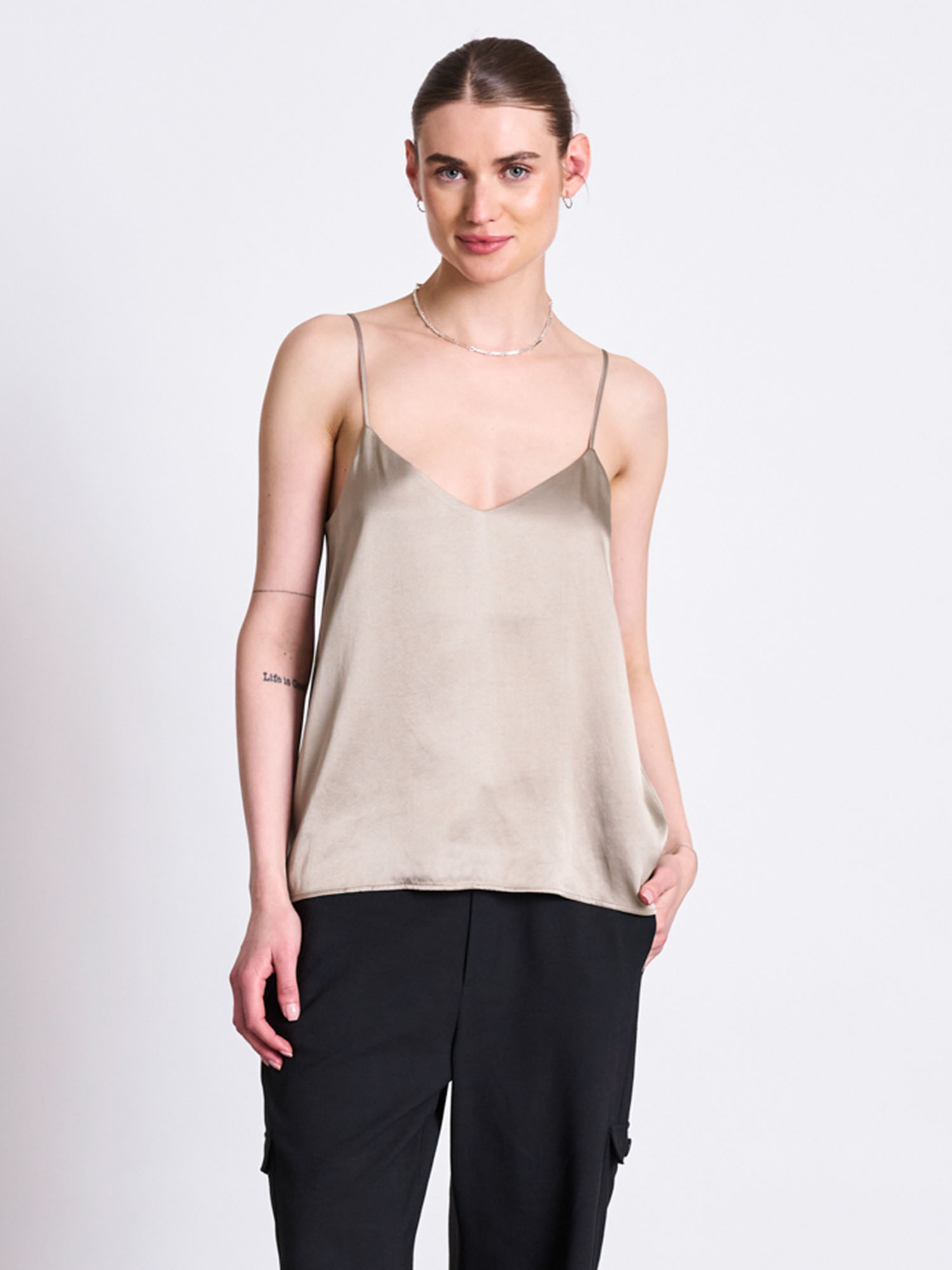 JAN 'N JUNE Slip Top Maud Silver Grey M