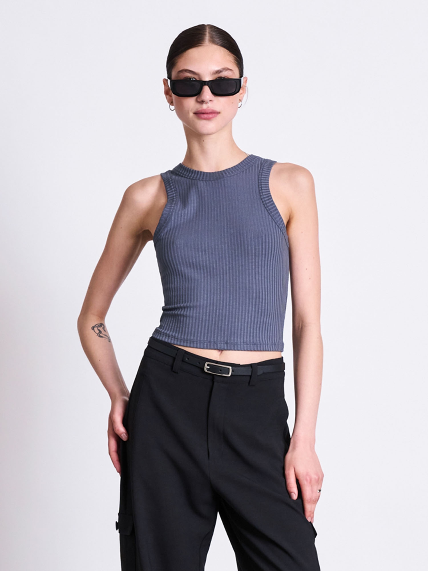 JAN 'N JUNE Lyocell Rib Tank Top Porto Turbulence S