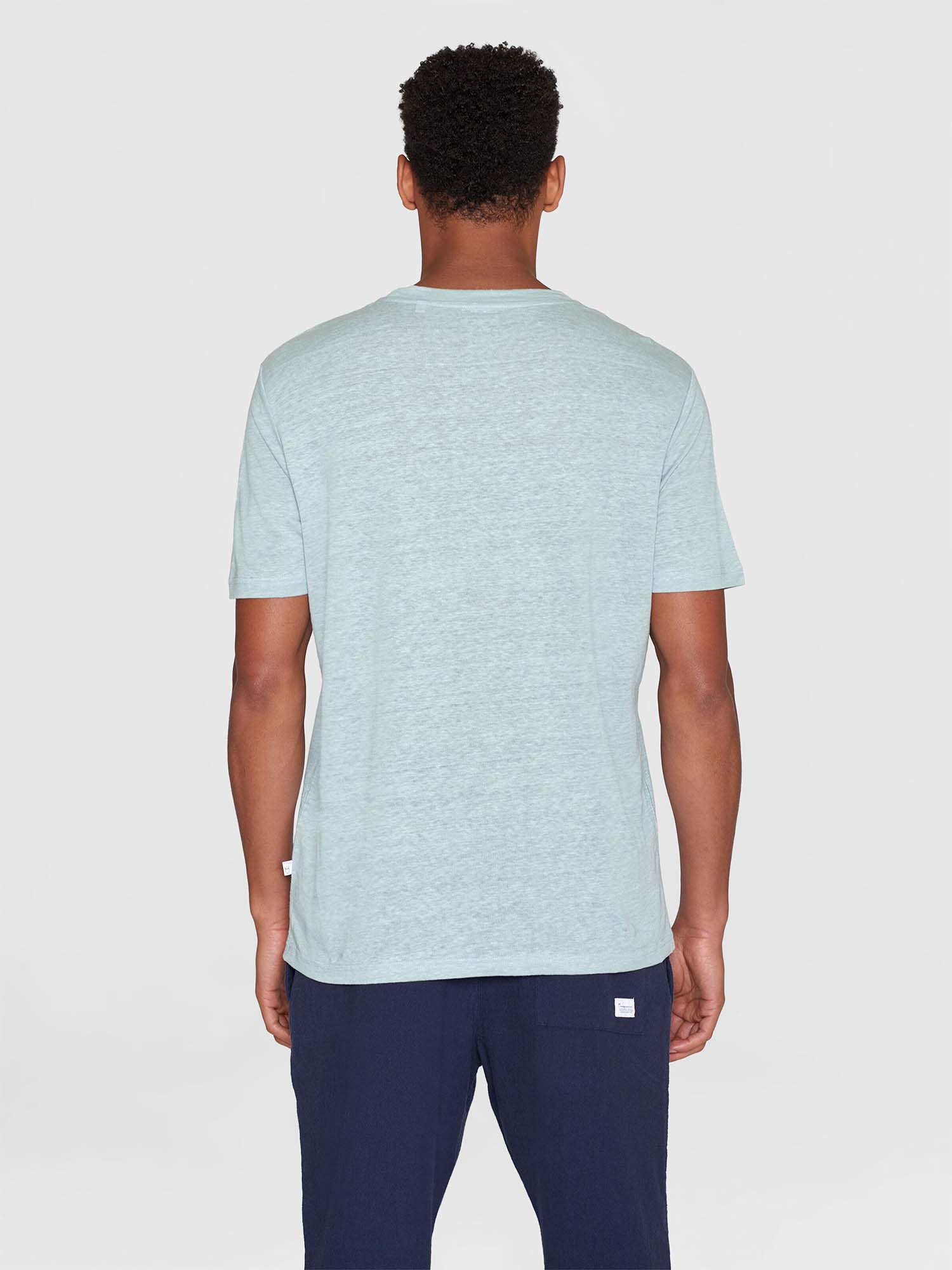 Knowledge Cotton Apparel Linen T-Shirt Gray Mist XL