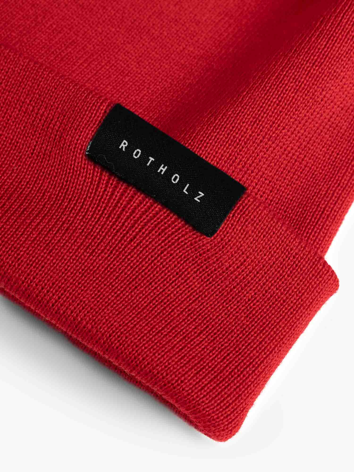 Rotholz Classic Fine Merino Beanie Bright Red Onesize