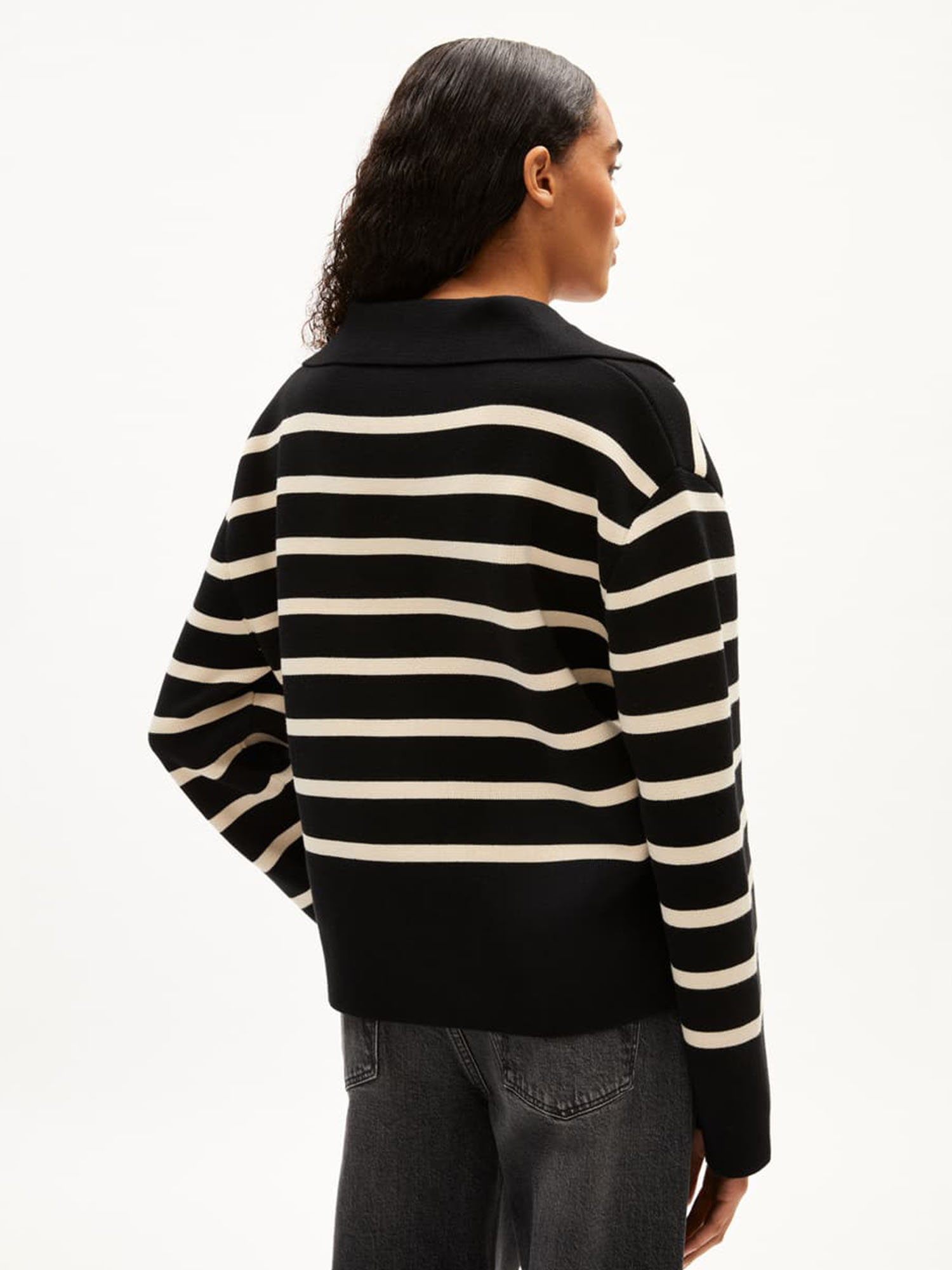 ARMEDANGELS Frejiaas Stripes Black-Oatmilk M