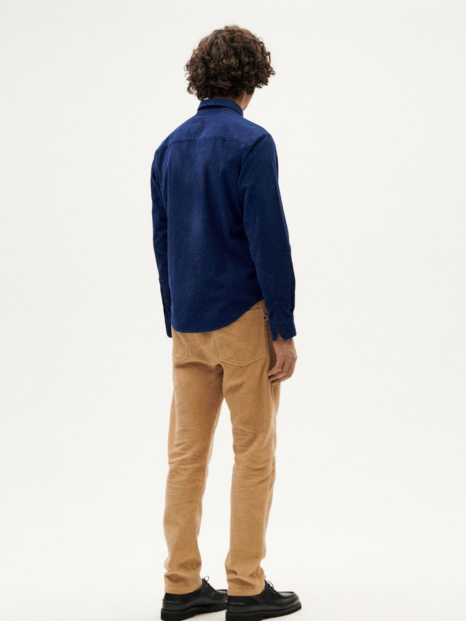 Thinking MU Microcorduroy Ant Shirt Deep Blue M