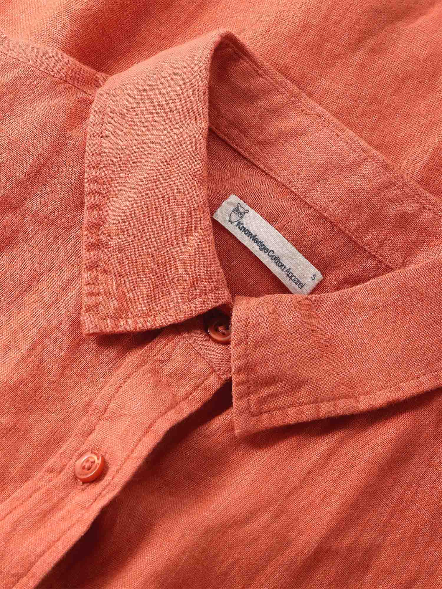 Knowledge Cotton Apparel ASTER Fold Up Short Sleeve Shirt Langoustino S