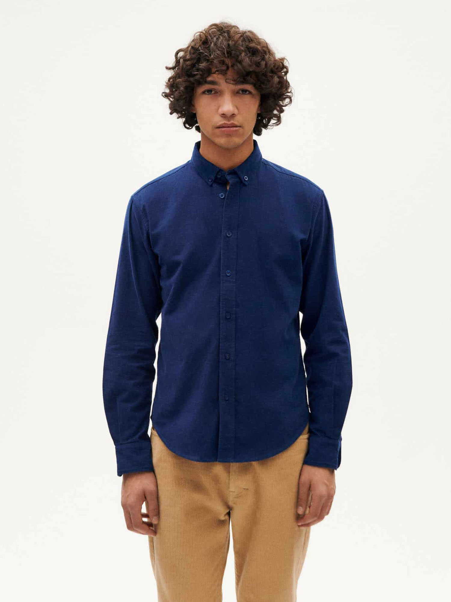 Thinking MU Microcorduroy Ant Shirt Deep Blue M