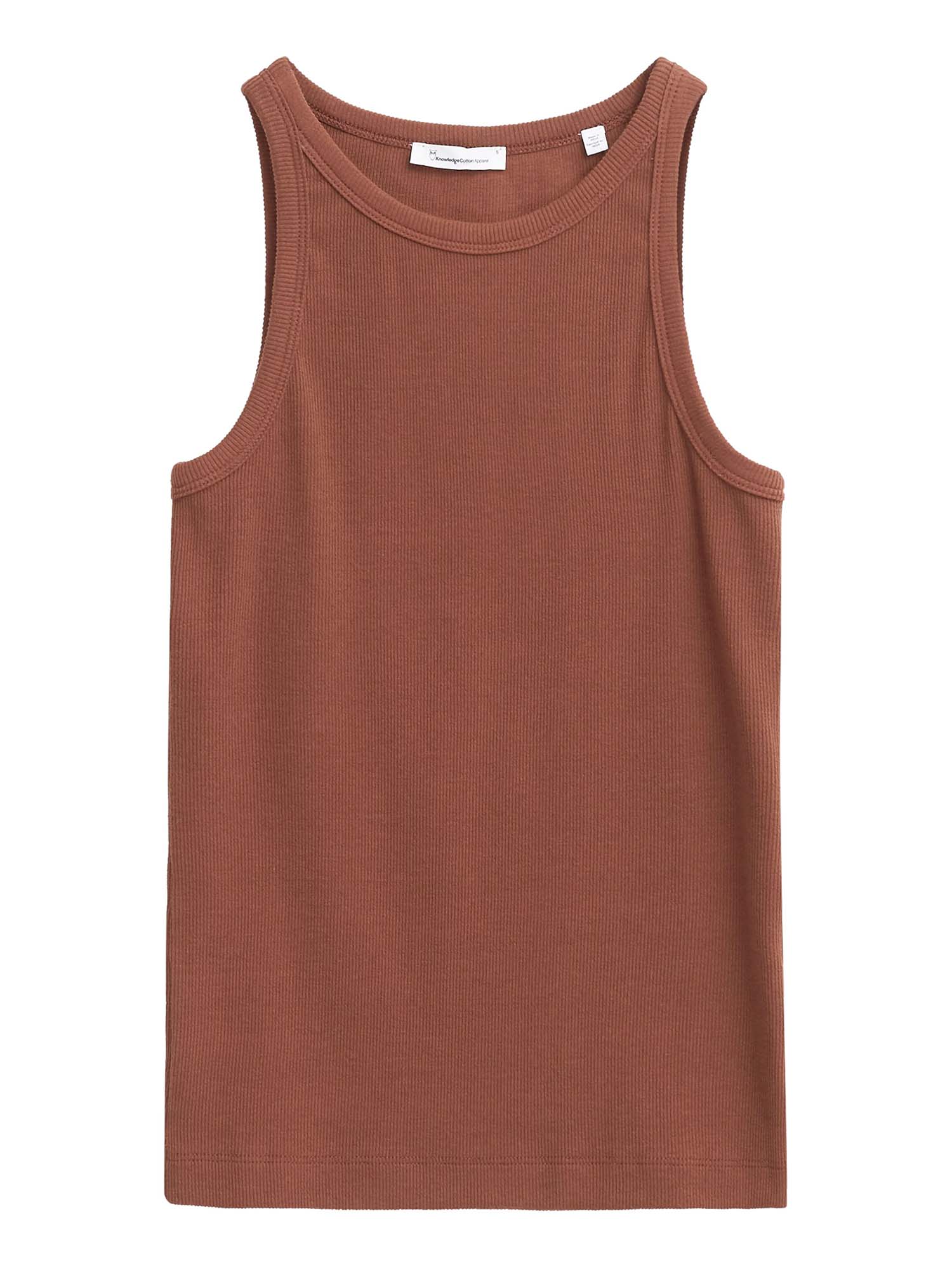 Knowledge Cotton Apparel Racer Rib Top Tiramisu L