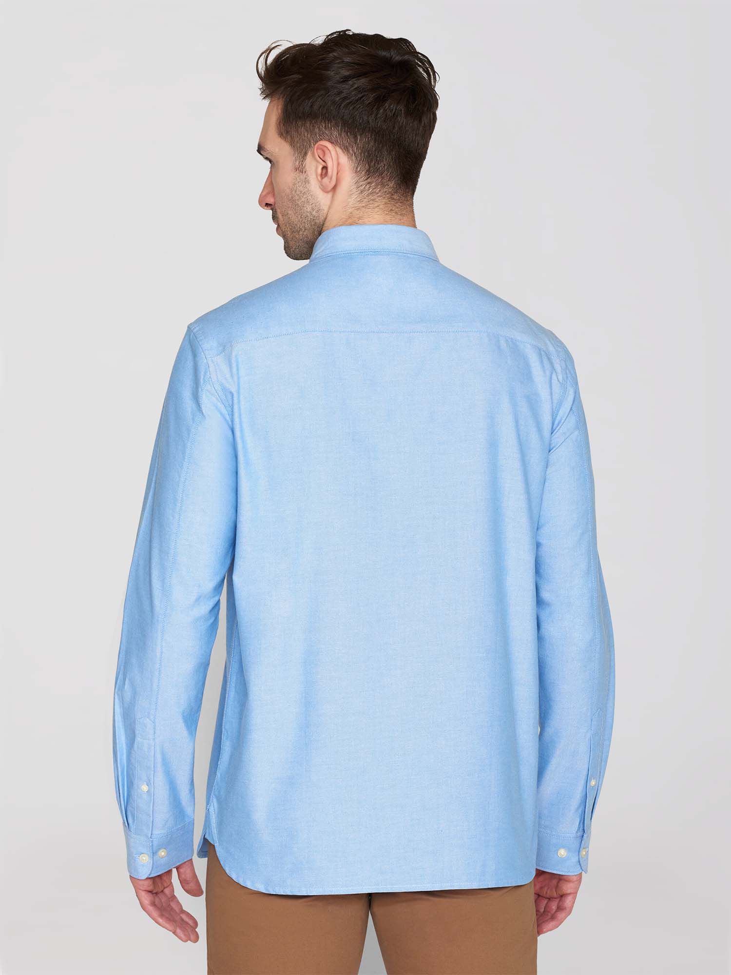 Knowledge Cotton Apparel HARALD Small Owl Oxford Regular Fit Shirt Lapis Blue XL