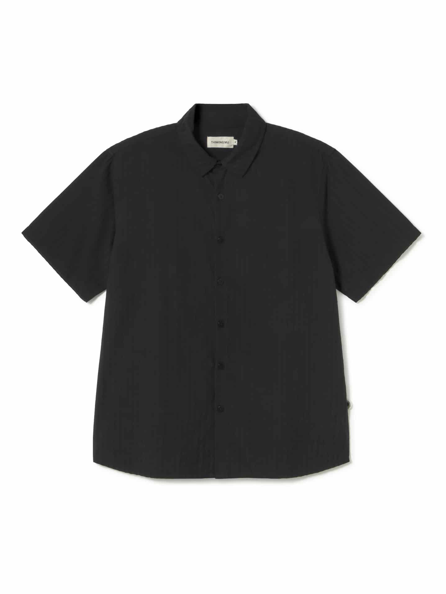 Thinking MU Tom Shirt Black Seersucker S