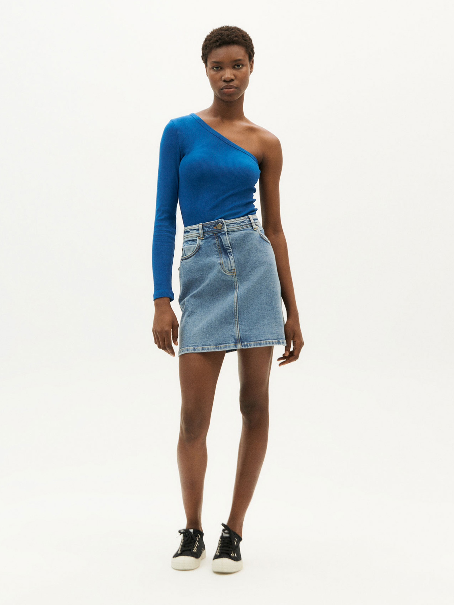 Thinking MU Marsha Skirt ll Light Clean Denim 36