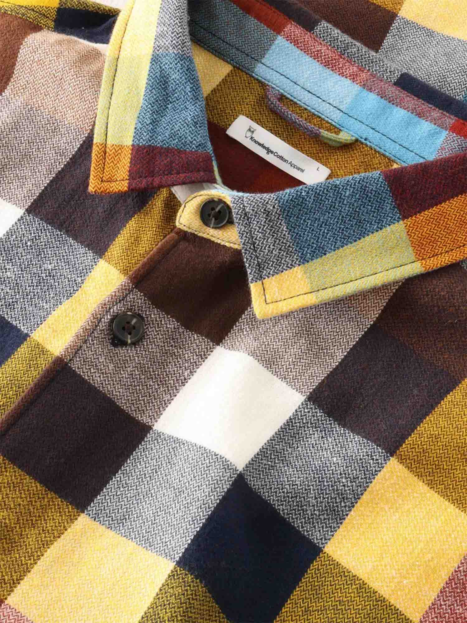 Knowledge Cotton Apparel Loose fit checked flannel shirt Multi Check S