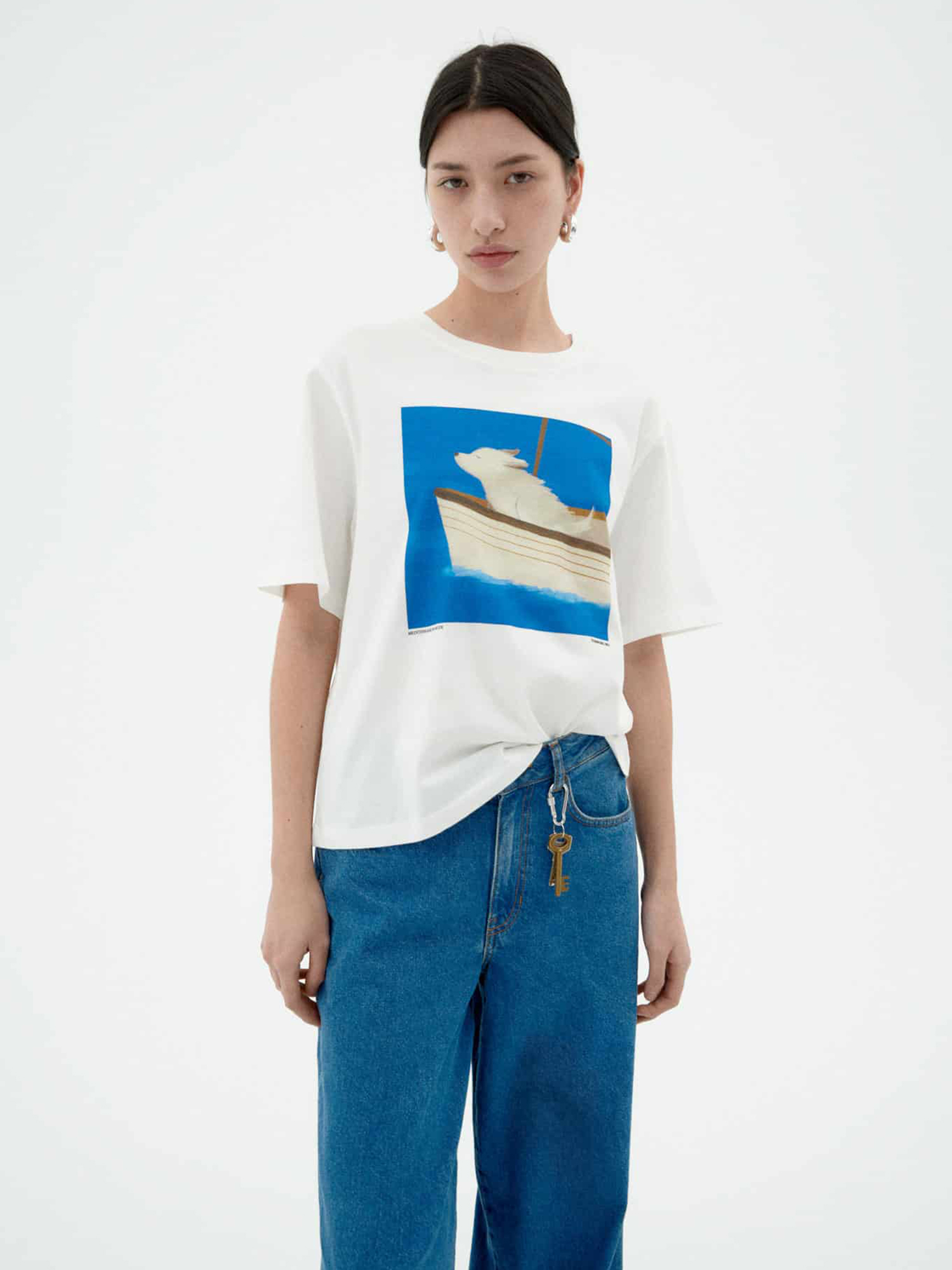 Thinking MU Sailor Dog Lucia T-Shirt White M