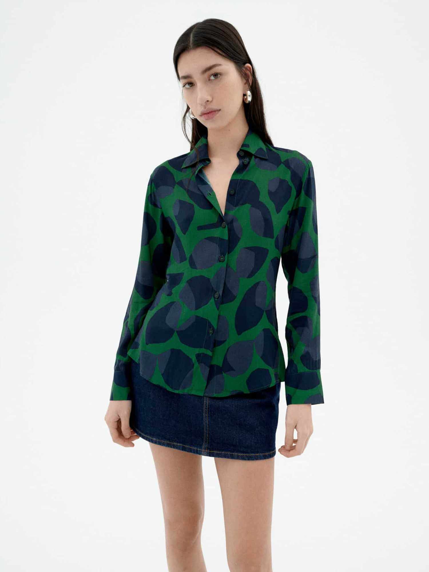 Thinking MU Katha Blouse Leaf Dark S