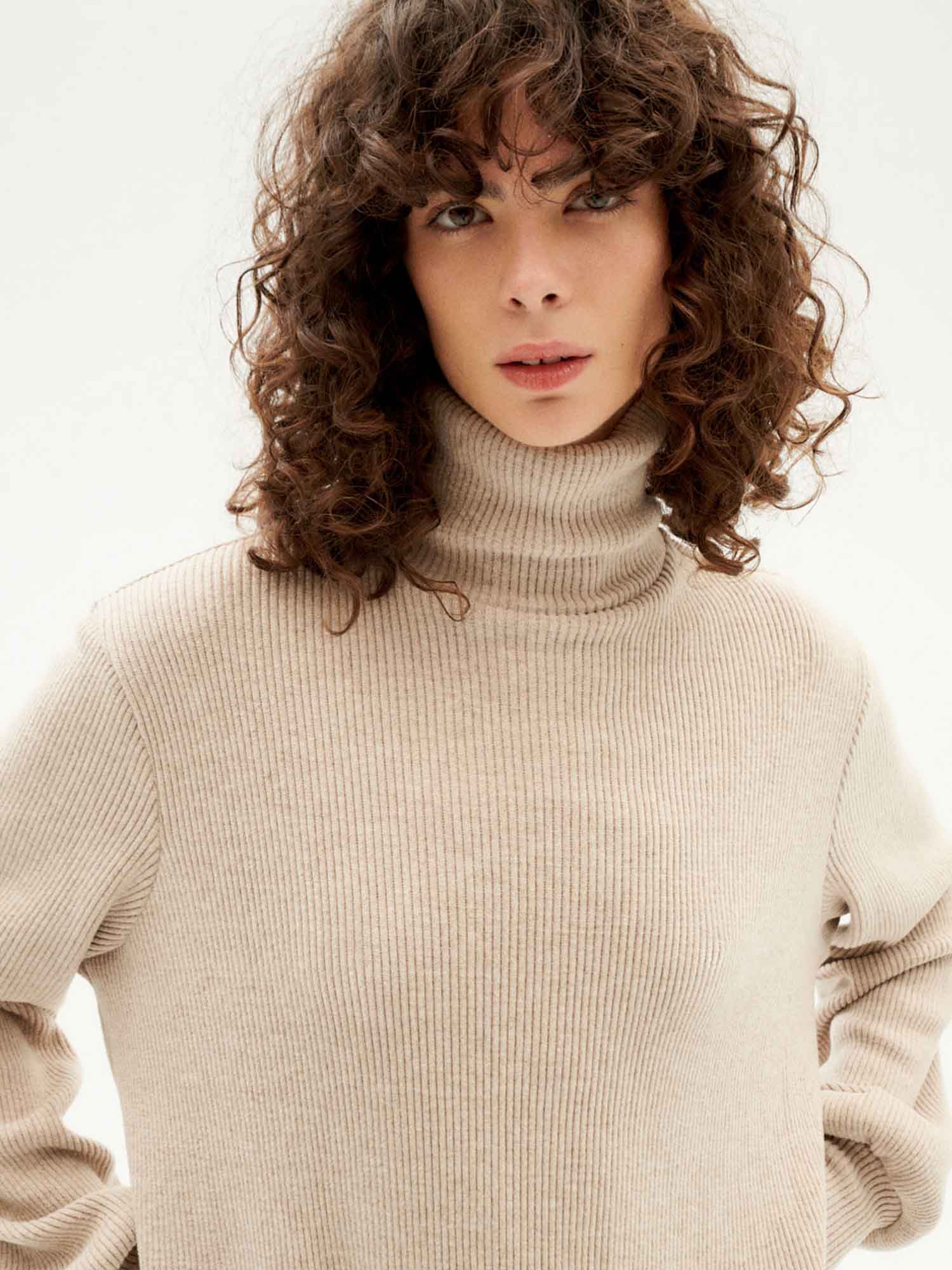Thinking MU Amaia Knitted Dress Taupe L