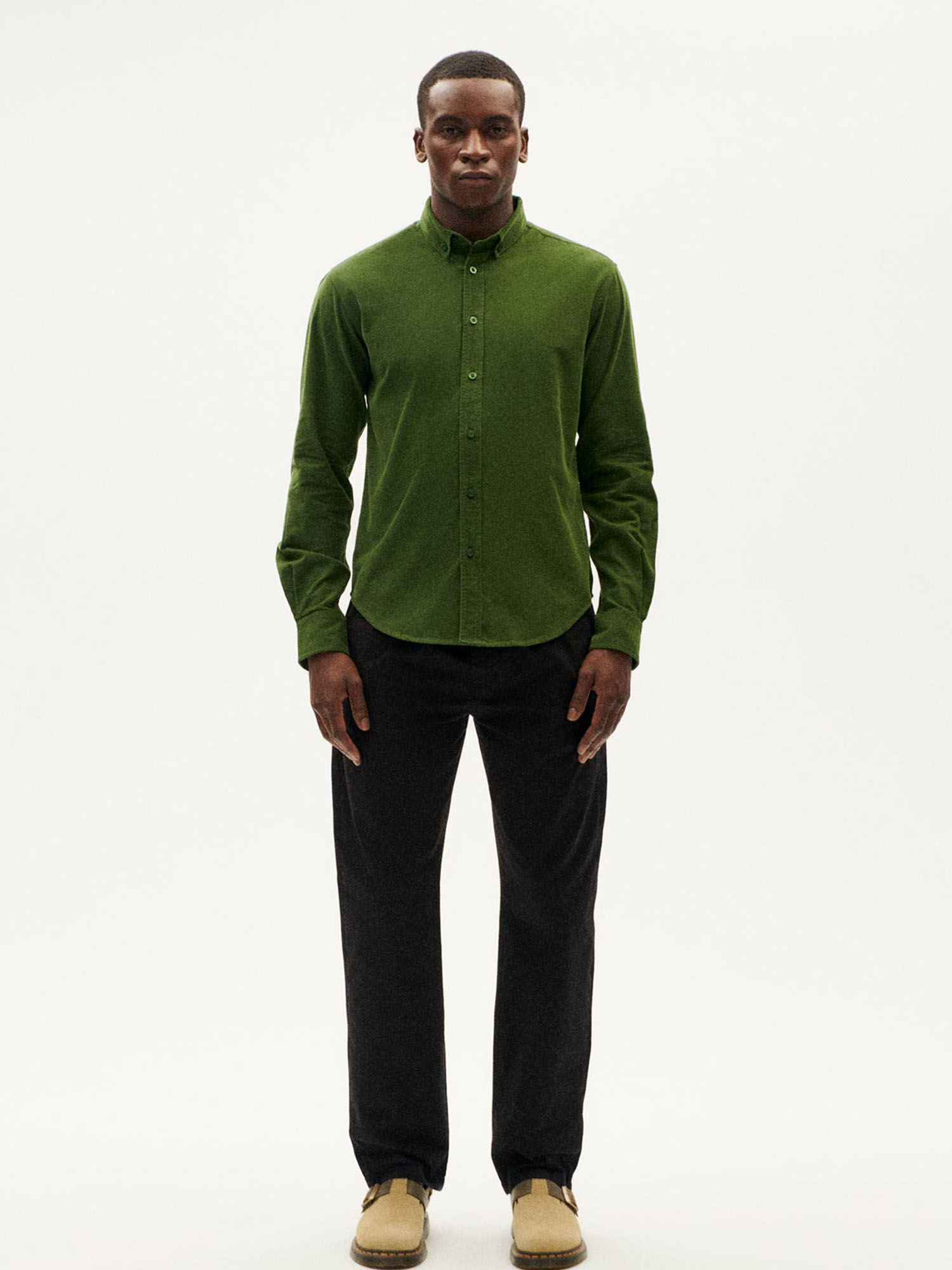 Thinking MU Microcorduroy Ant Shirt Cactus M