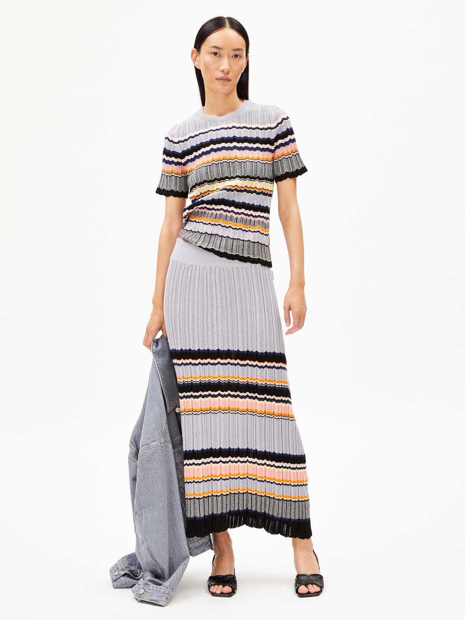 ARMEDANGELS Maaya Stripes Misty Morning Deep Rosalilly S