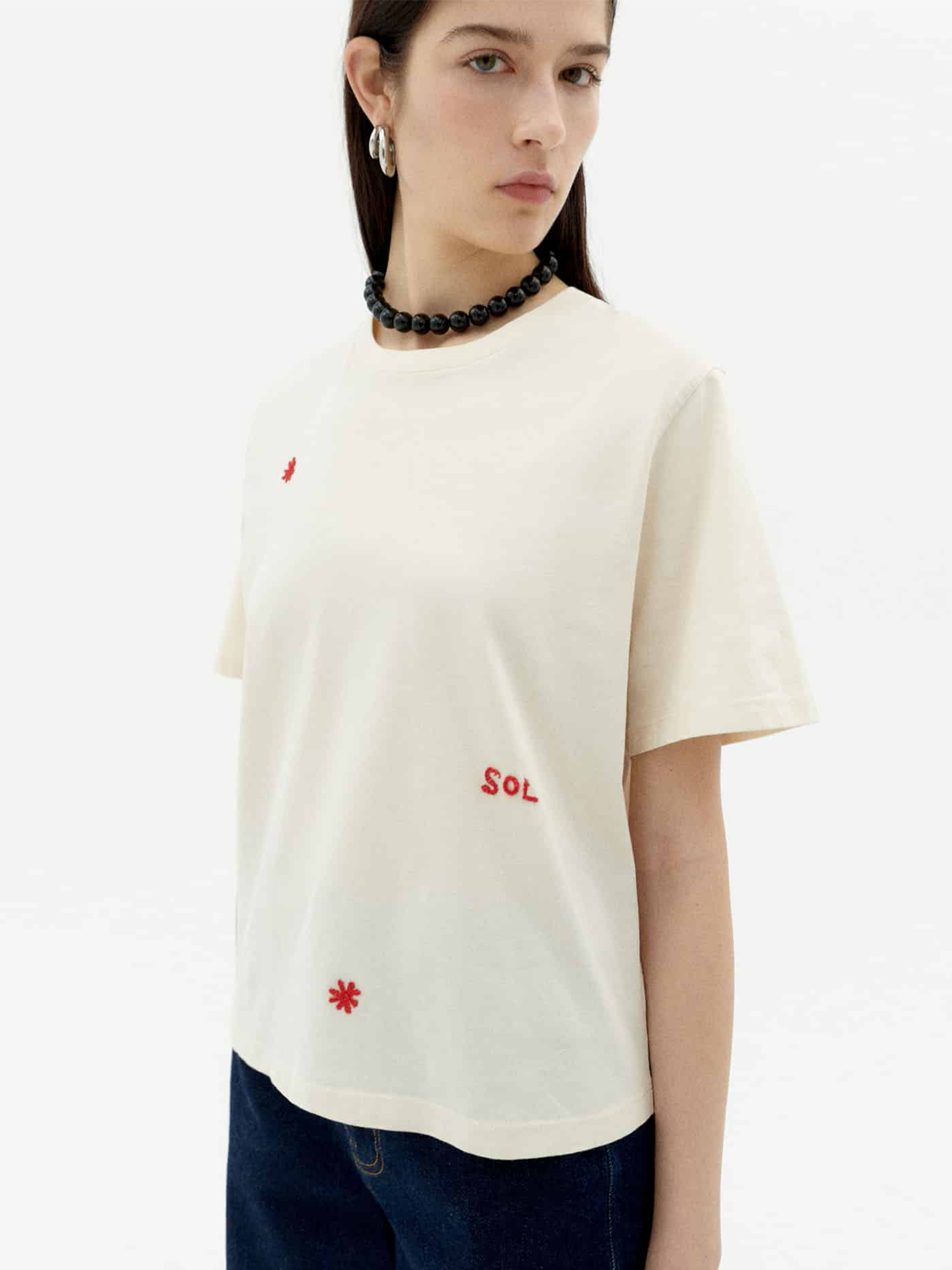 Thinking MU Lucia T-Shirt Solsol White S
