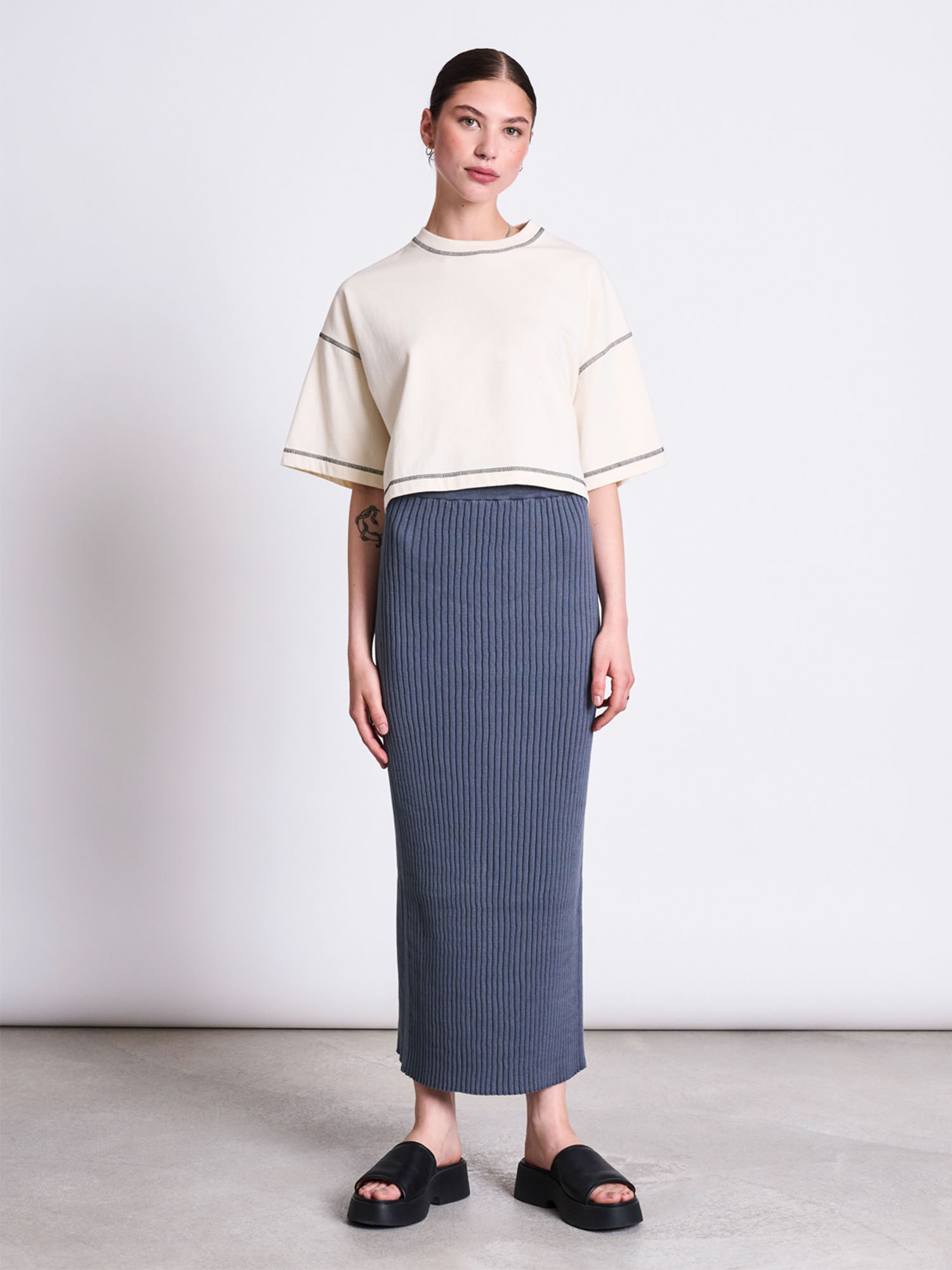 JAN 'N JUNE Cropped Boxy T-Shirt Blomst