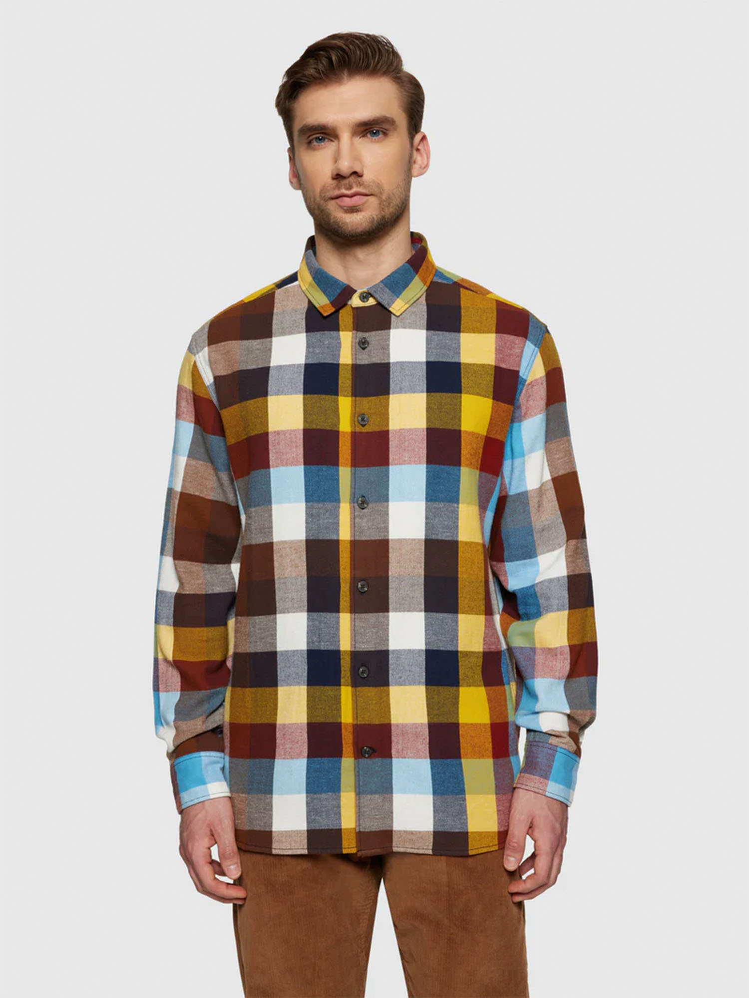 Knowledge Cotton Apparel Loose fit checked flannel shirt