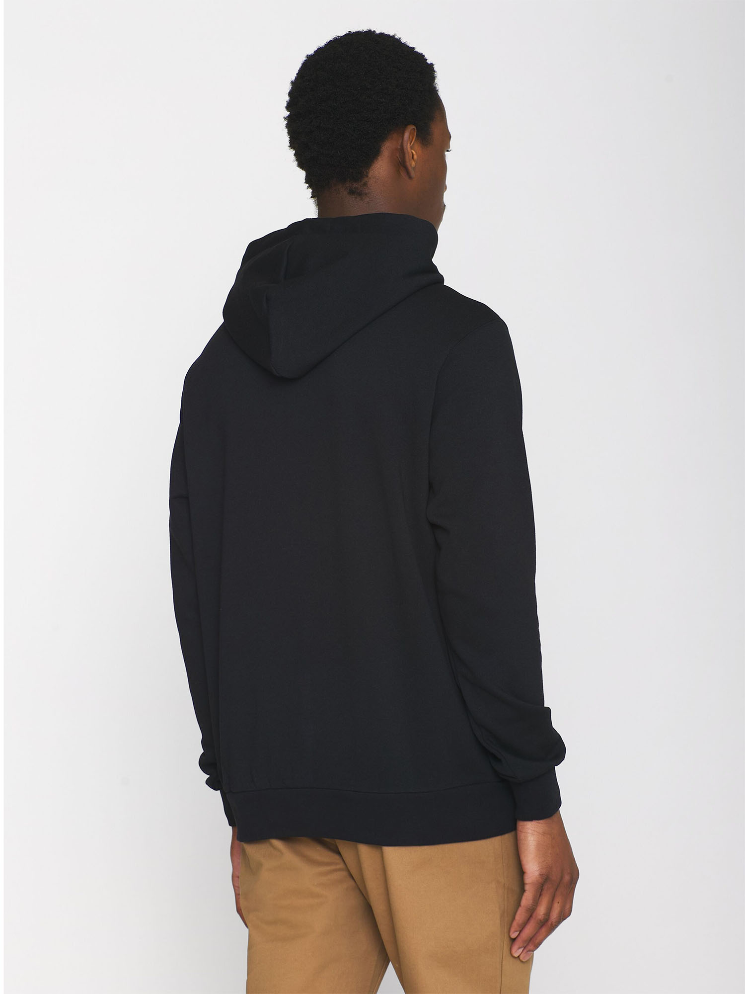 Knowledge Cotton Apparel ARVID basic hood badge sweat Black Jet XXL