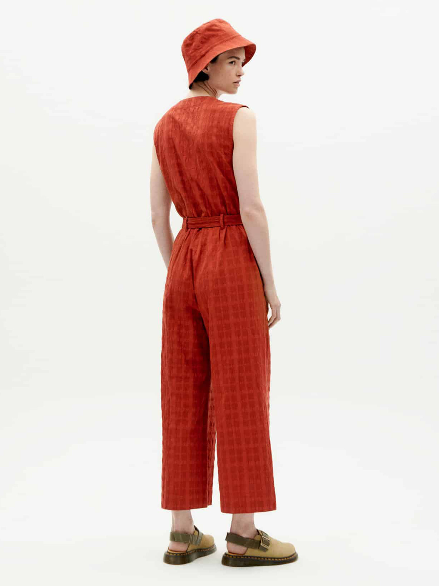 Thinking MU Winona Jumpsuit Orangered Cuadrito L