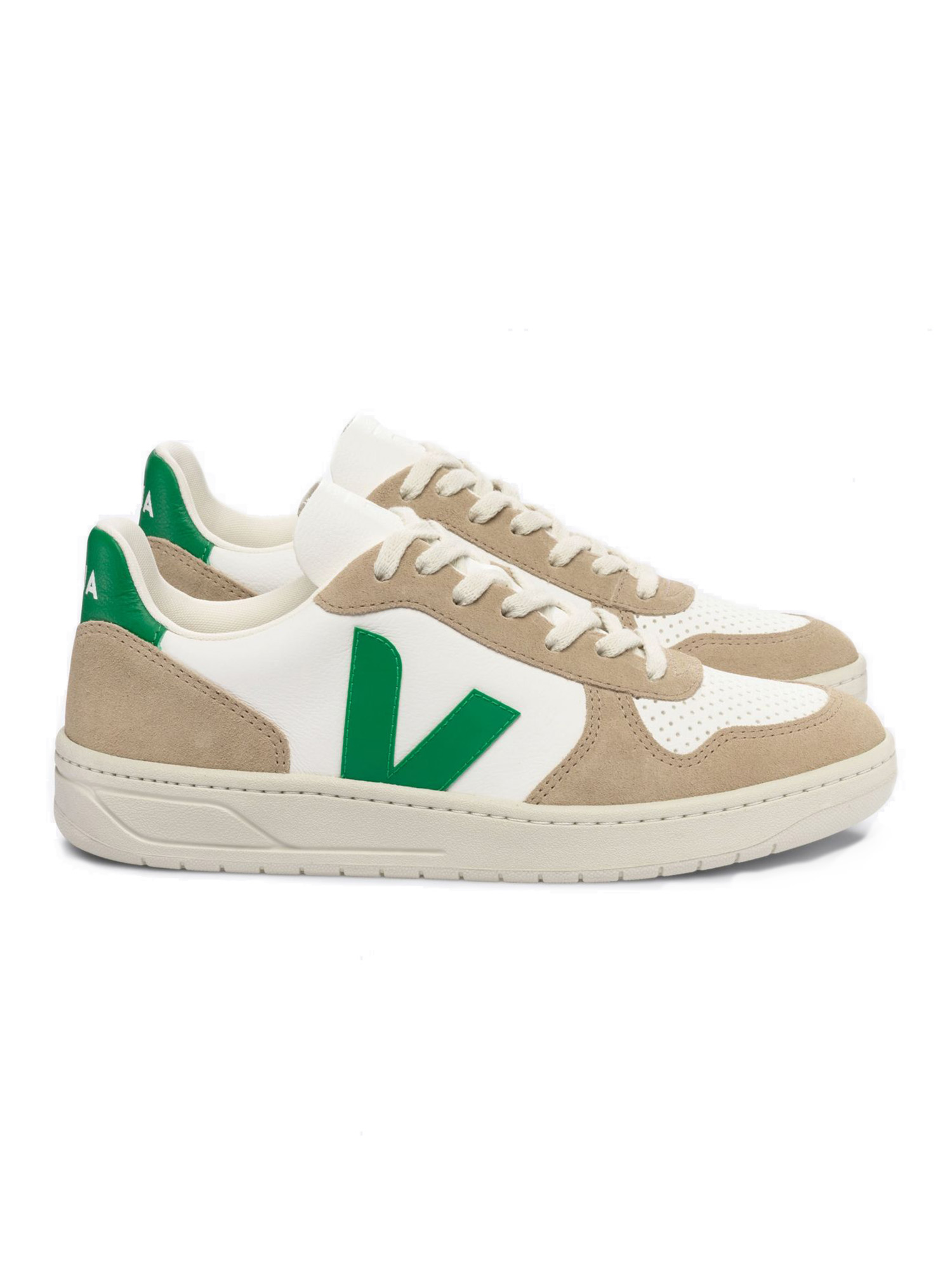 VEJA V-10 Chromefree Leather Women Extra White Emeraude Sahara 41
