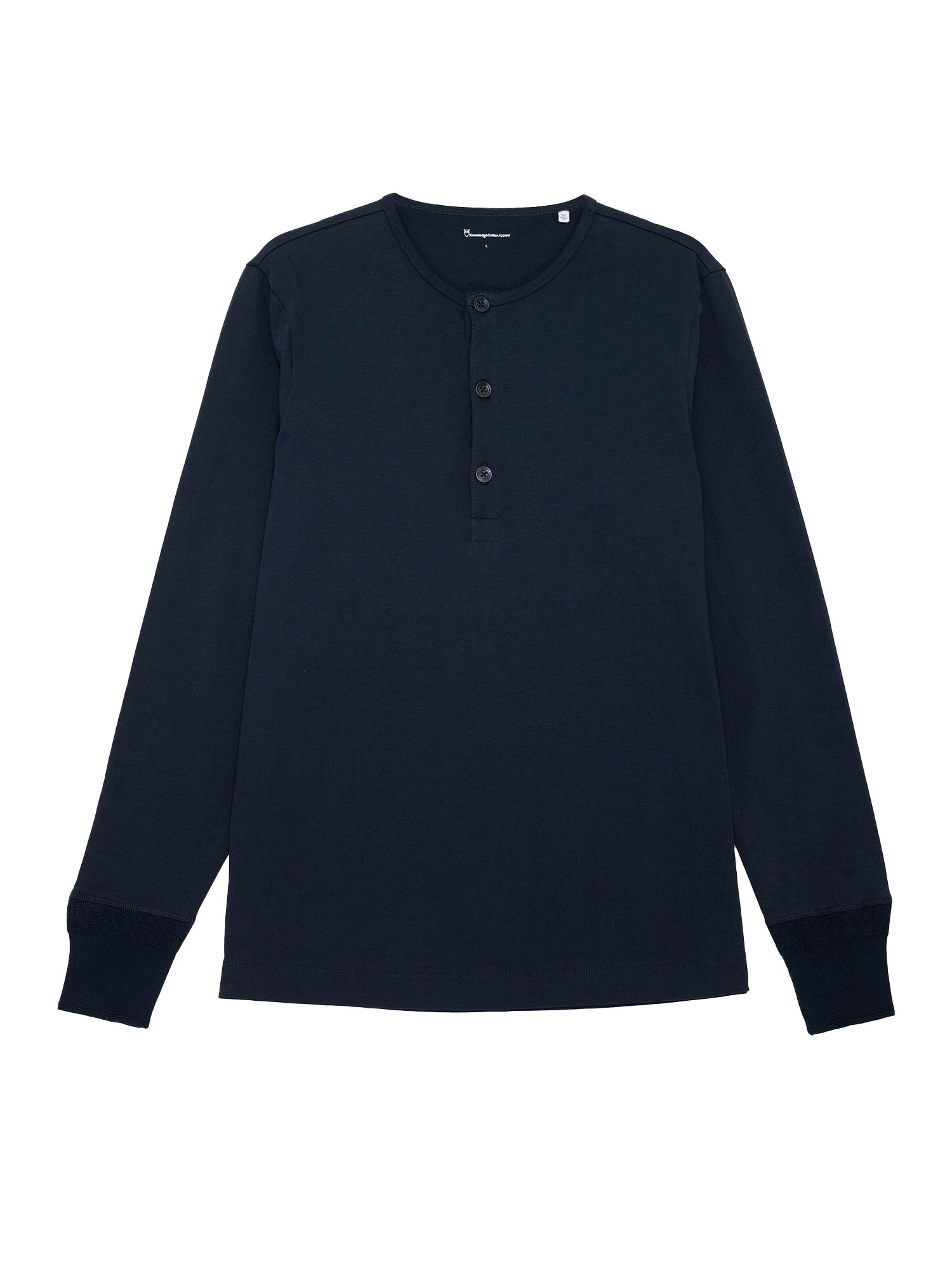 Knowledge Cotton Apparel BO Longsleeve Henley Total Eclipse XL