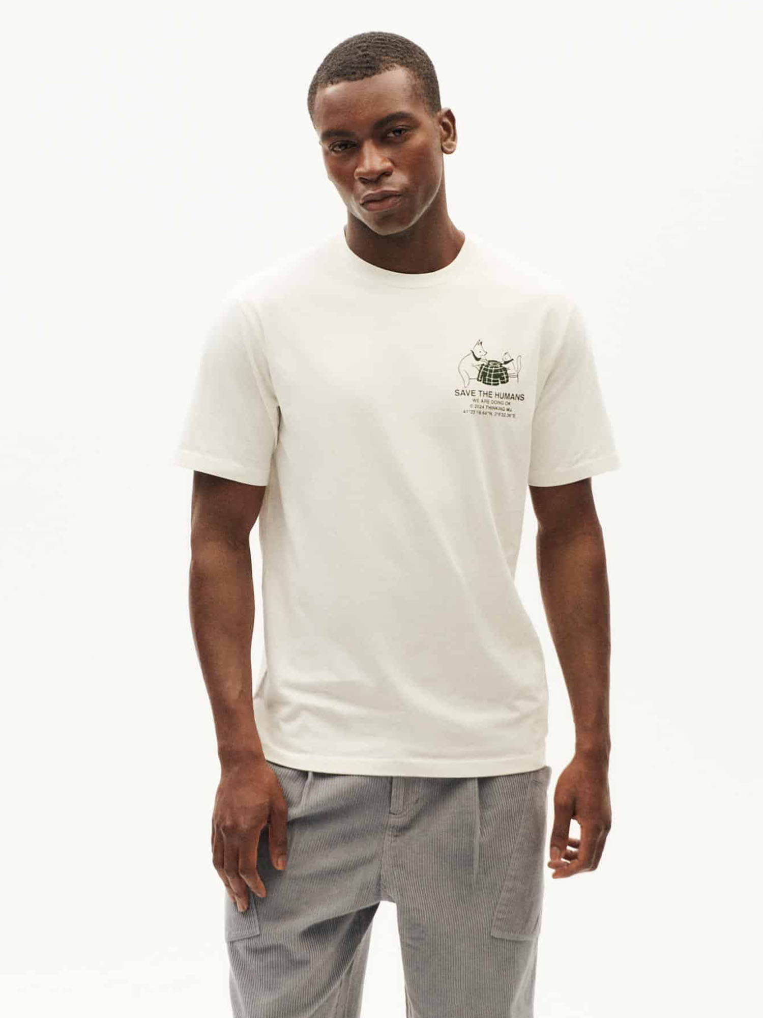 Thinking MU Save The Humans Zack T-Shirt White M