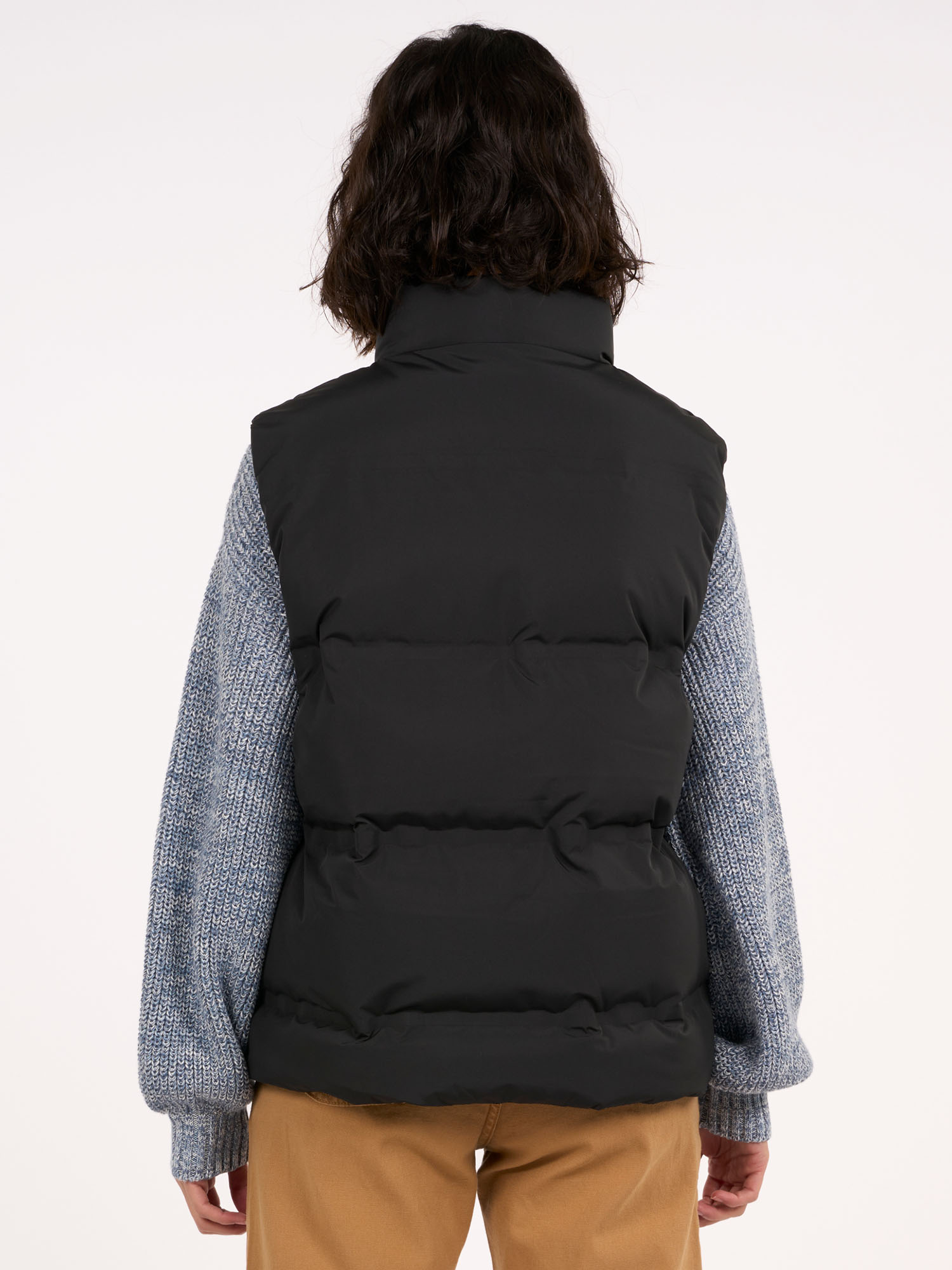 Knowledge Cotton Apparel Puffer Vest for Women Black Jet L