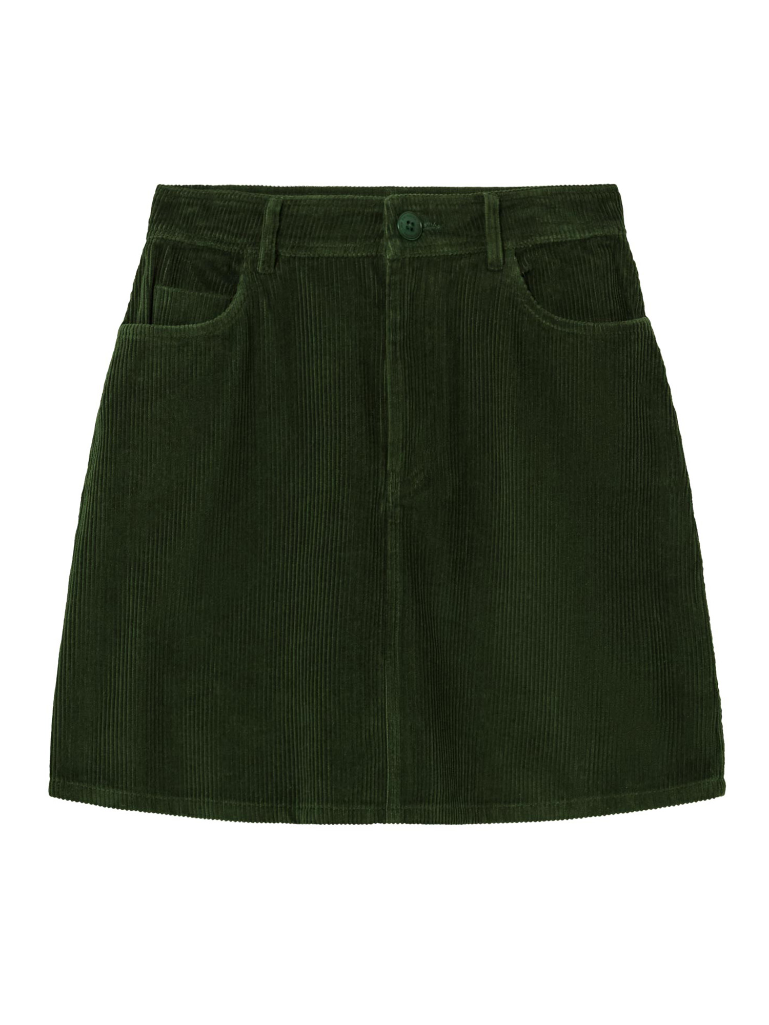 Thinking MU Marsha Skirt Bottle Green Corduroy 42
