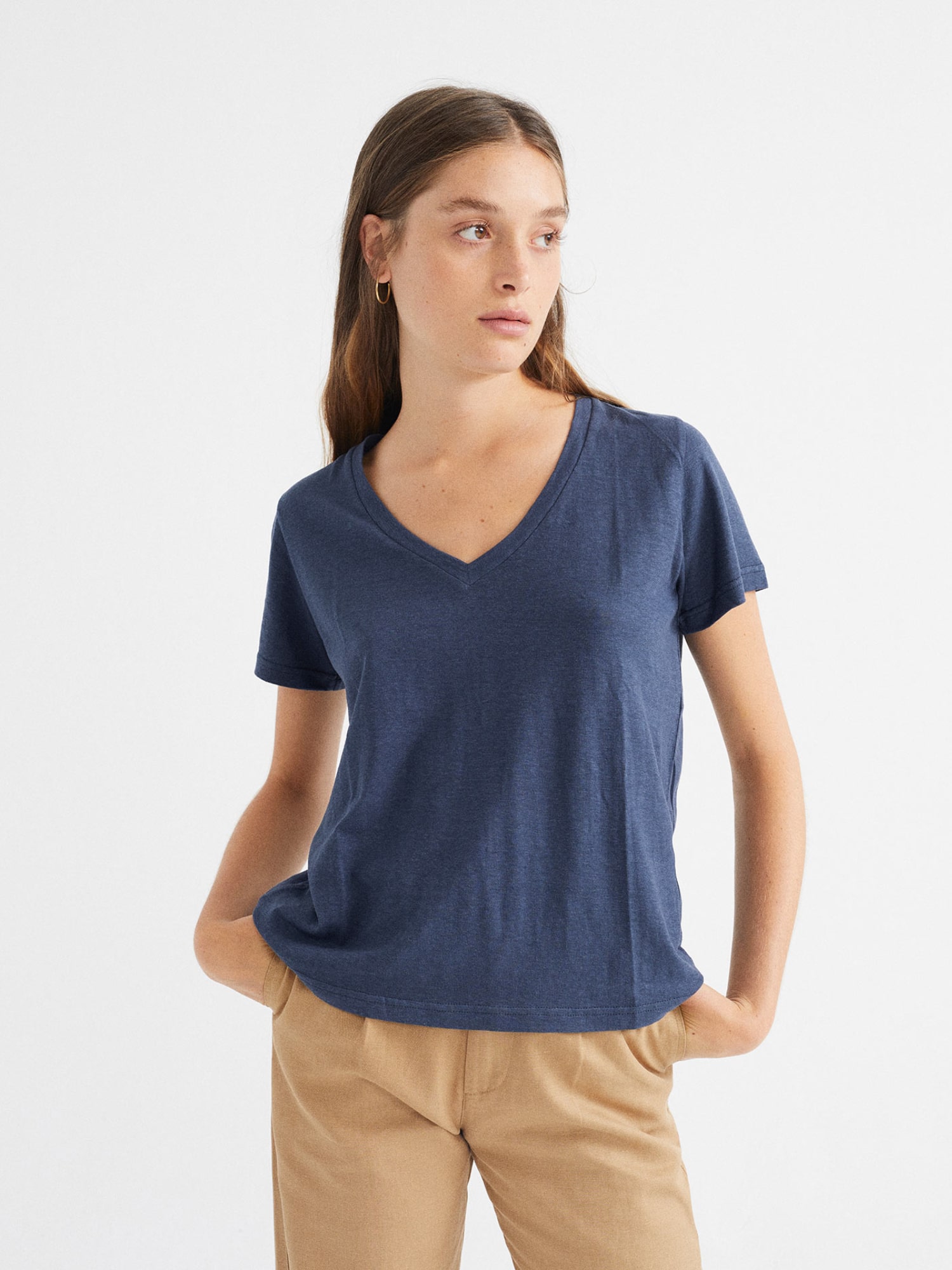 Thinking MU Hemp Clavel T-Shirt Navy S