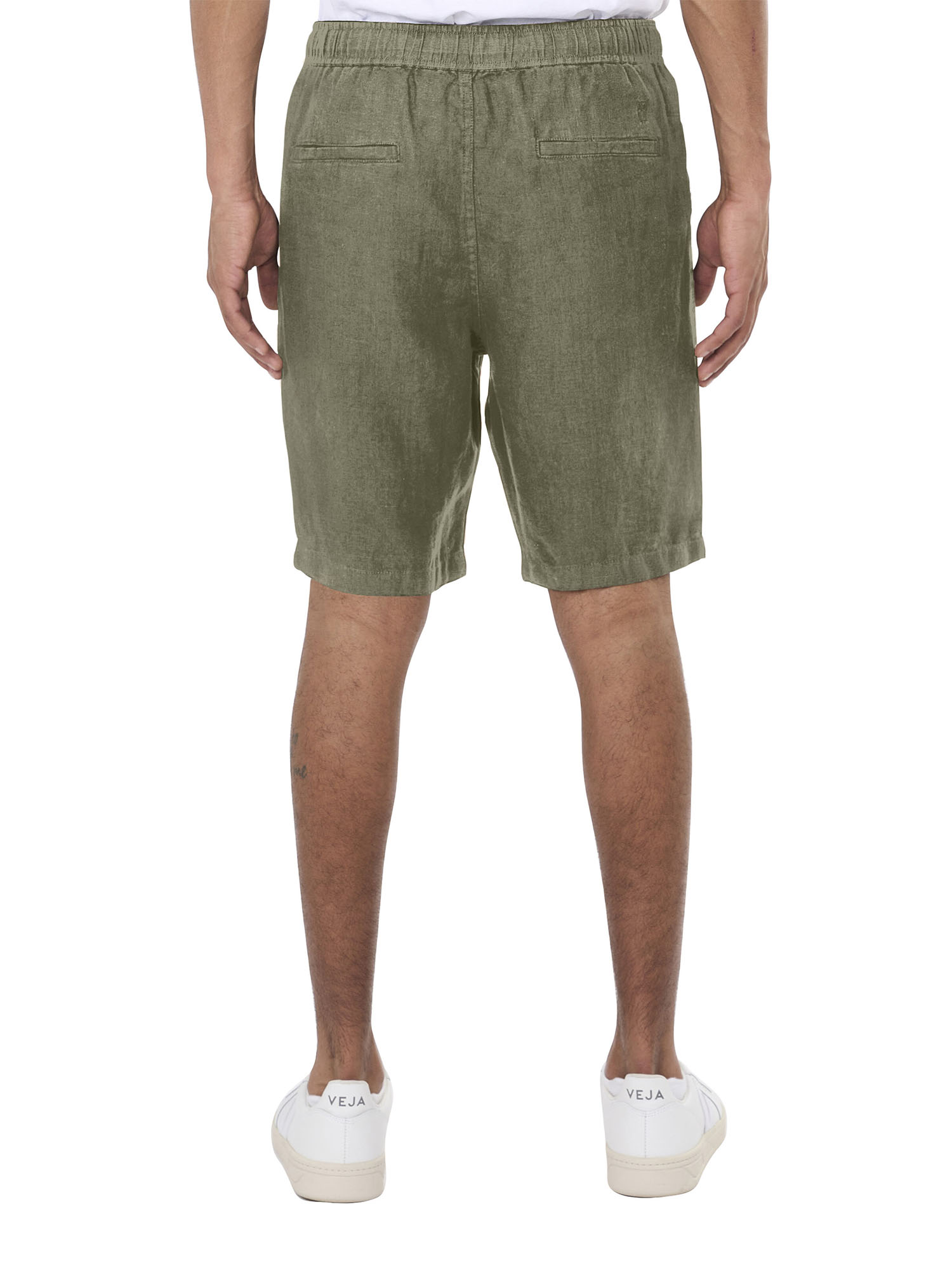 Knowledge Cotton Apparel Loose Linen Shorts Burned Olive M