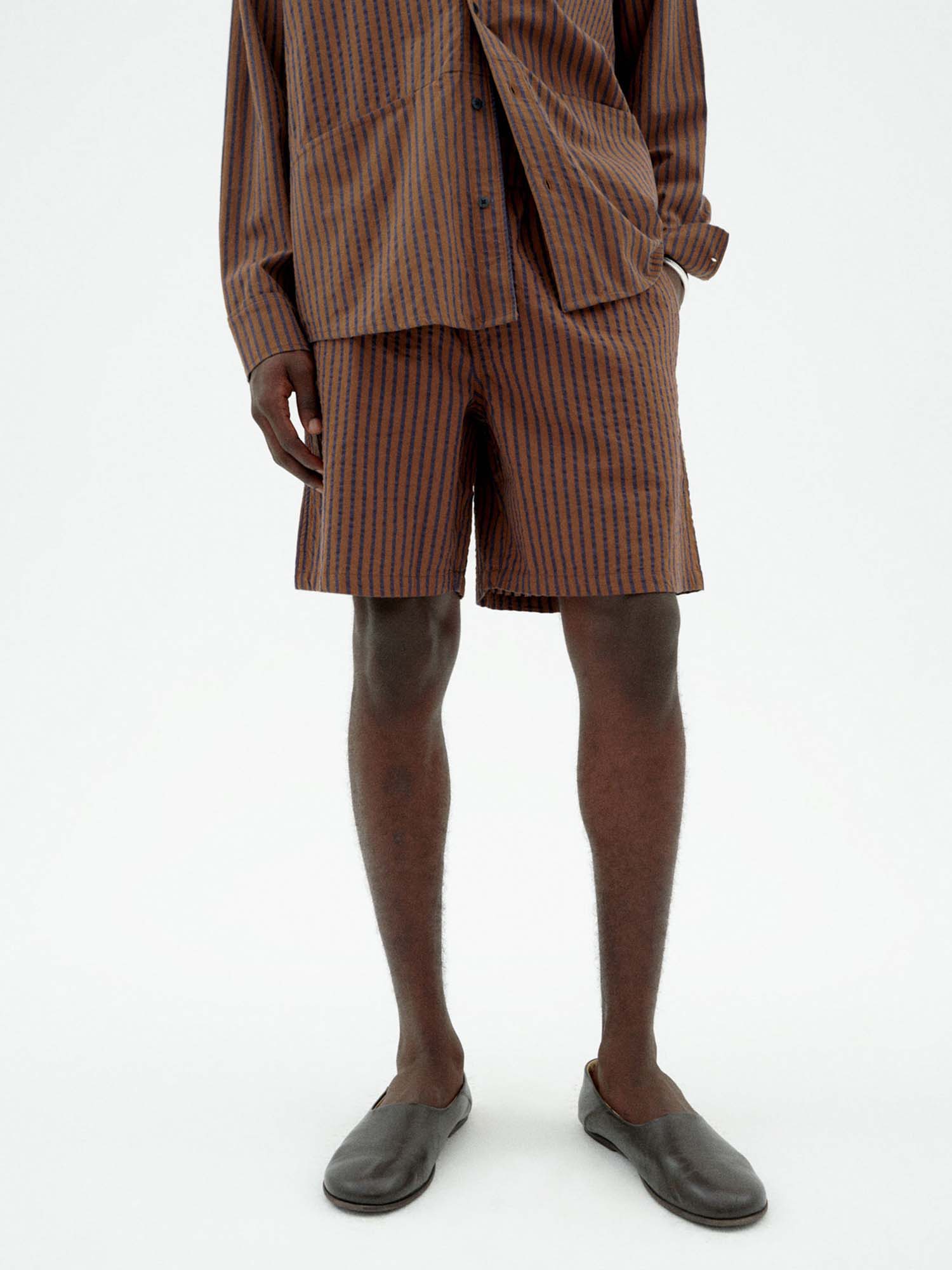 Thinking MU Henry Shorts Brown Stripes XL