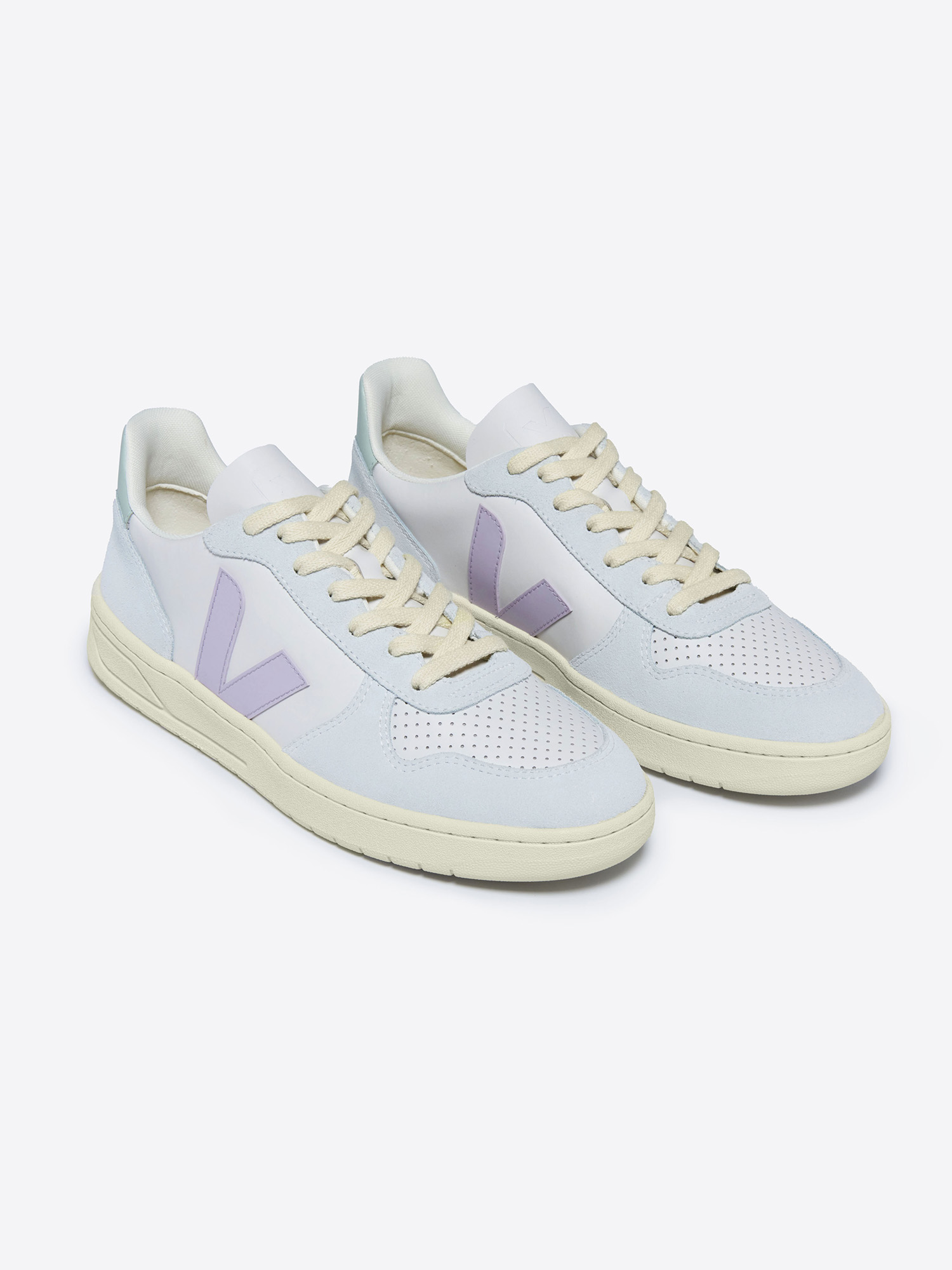 VEJA V-10 Leather Gravel Parme Menthol 41